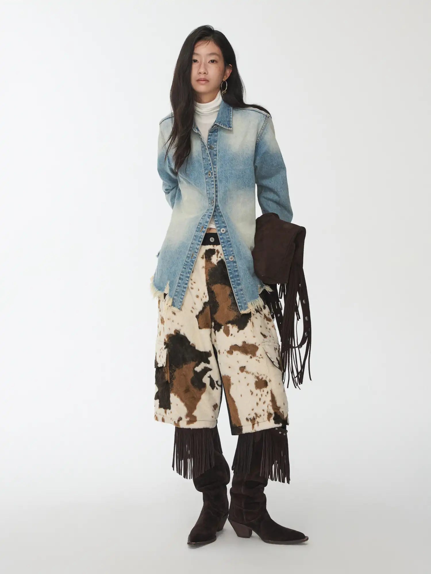 1Jinn Studio Raw-Edge Denim Fitted Shirt | Canton Collective