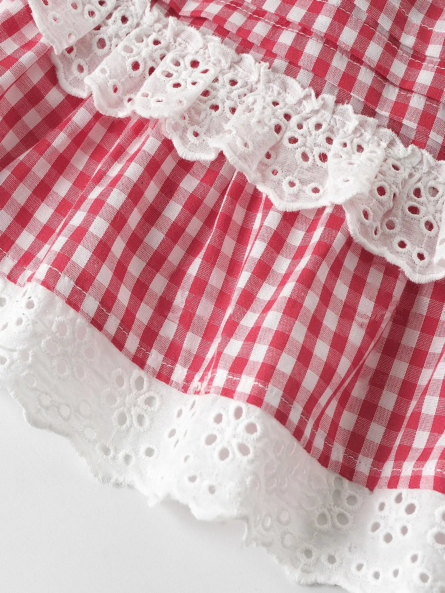 Deleteex Red Ruffled Gingham Babydoll Top | Canton Collective