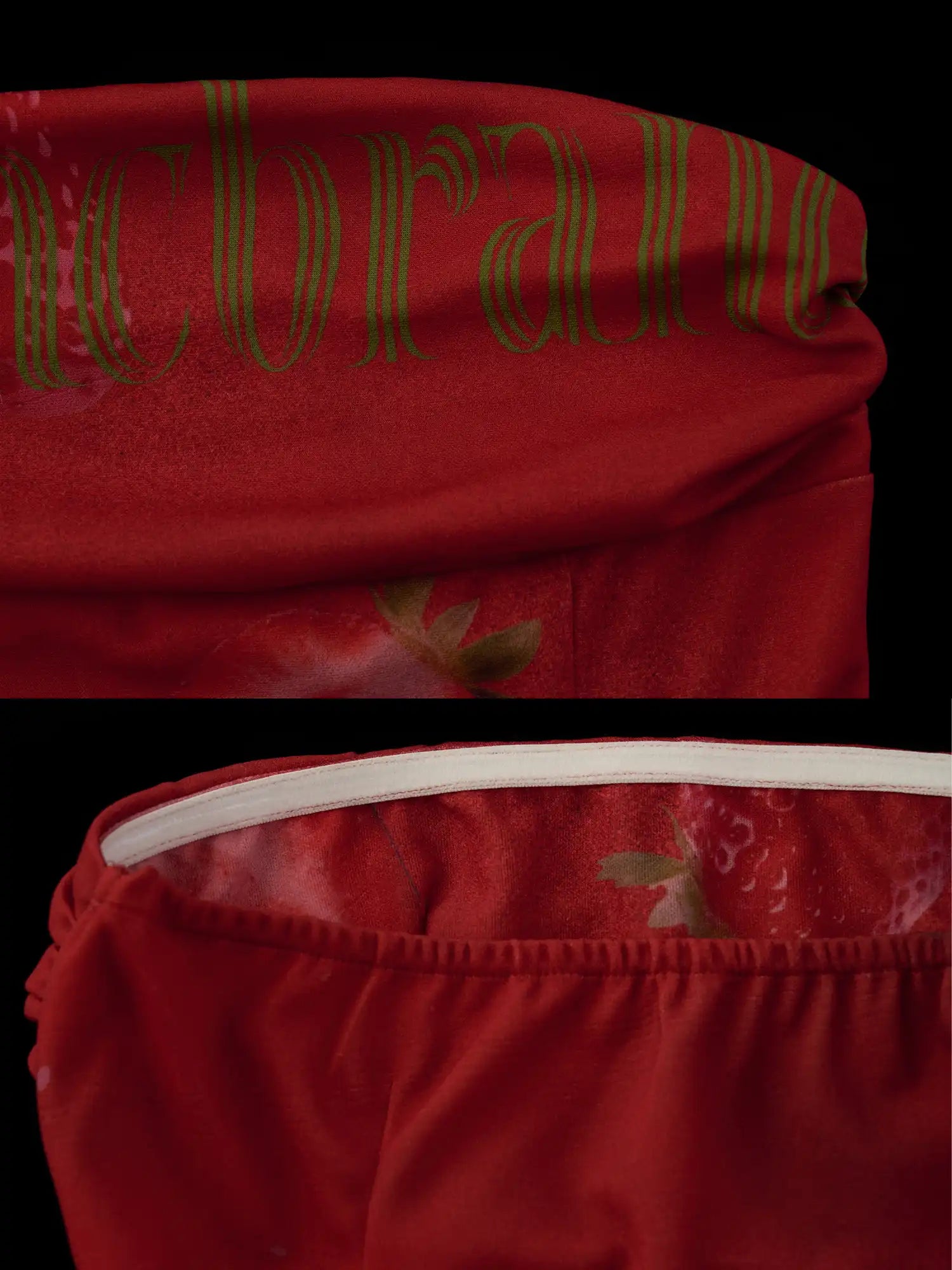 MAMC Red Strawberry High Slit Bandeau Maxi Dress | Canton Collective
