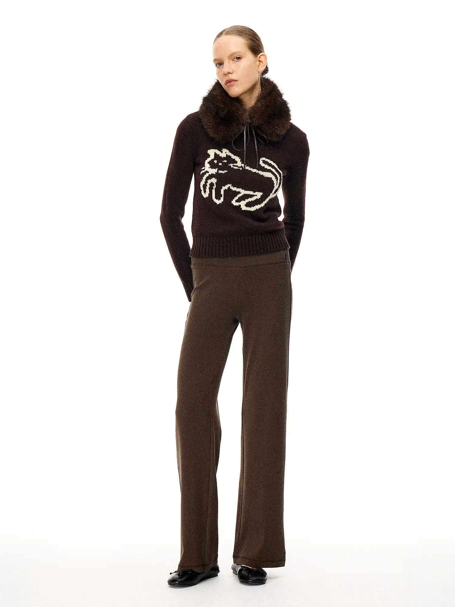 FirstFloor Retro Animal Jacquard Short Sweater | Canton Collective