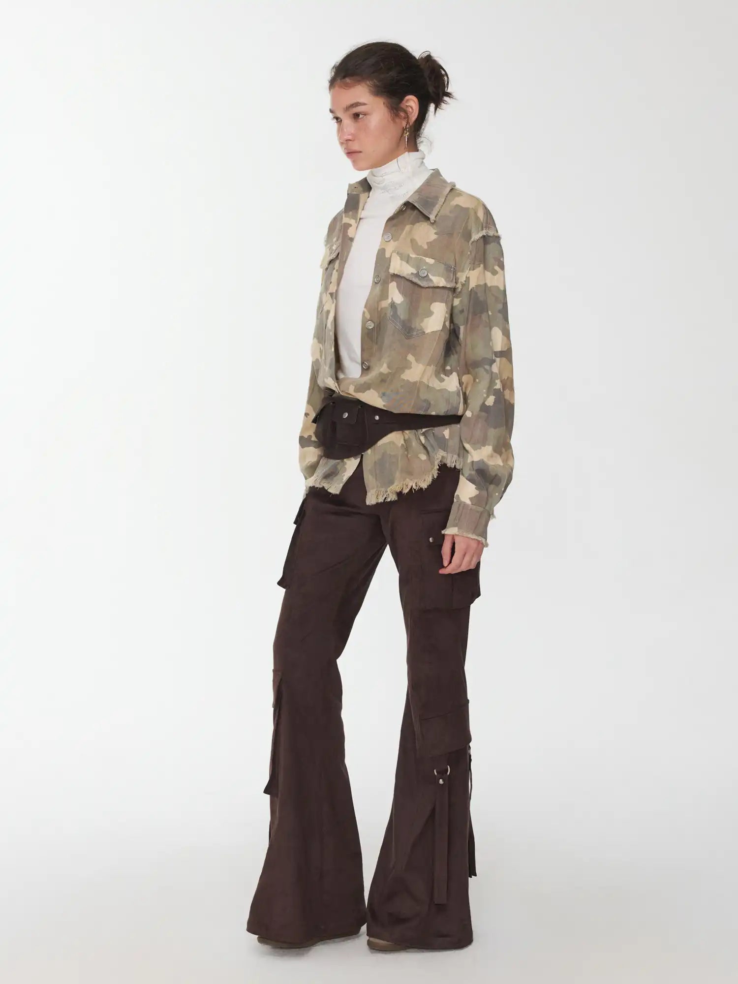 1Jinn Studio Retro Camouflage Frayed Shirt | Canton Collective