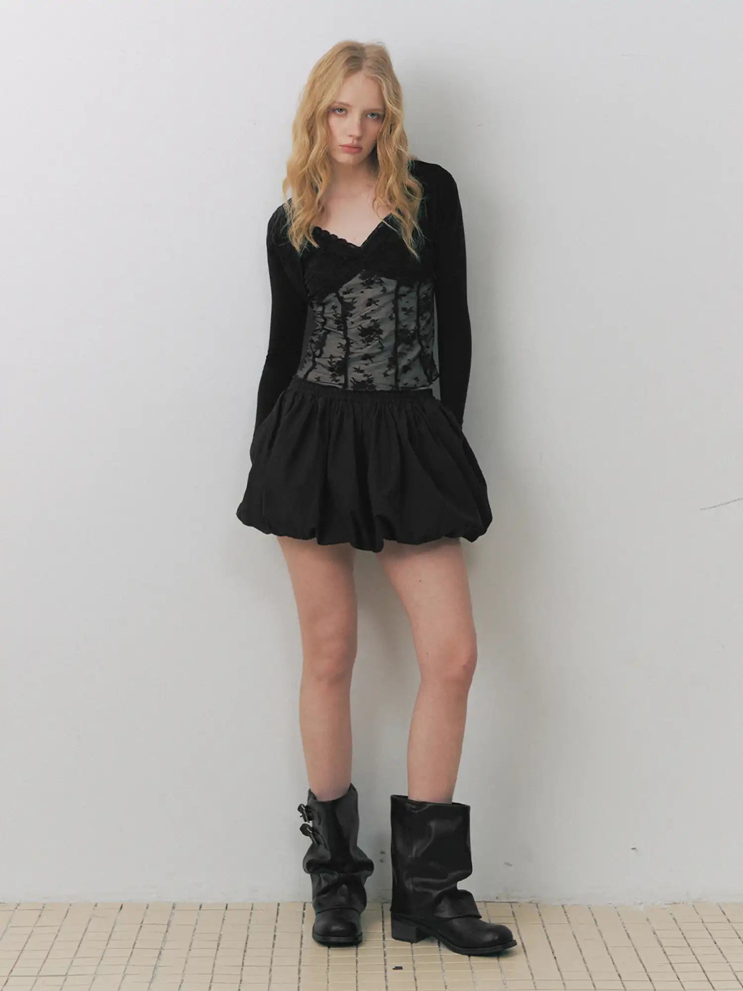 Deleteex Retro Chic Side Pocket Puffball Mini Skort | Canton Collective