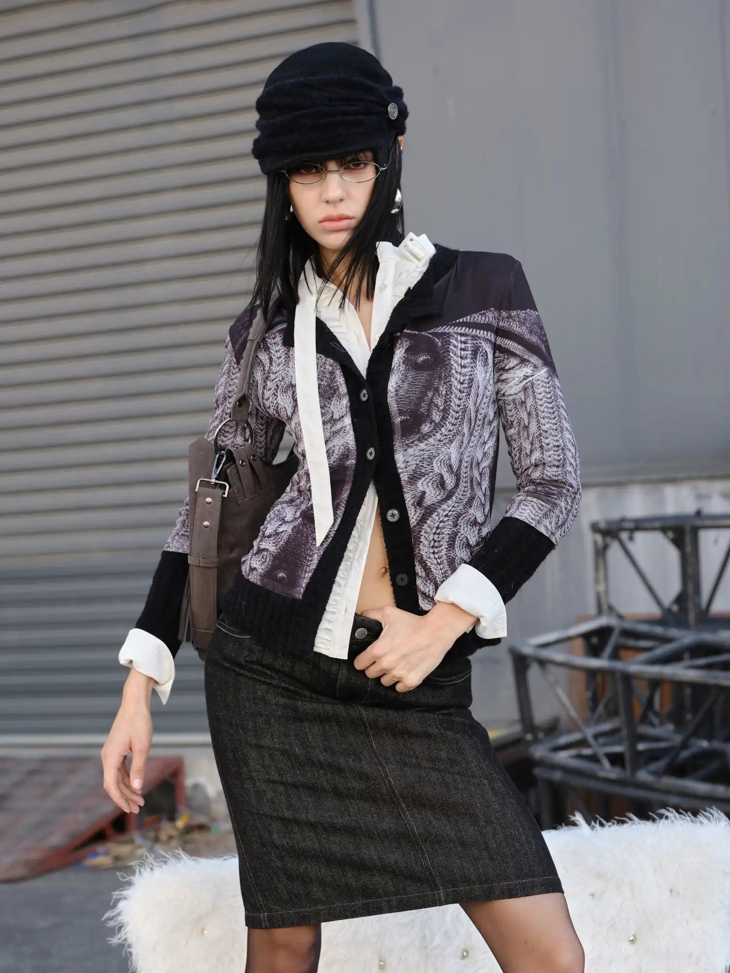 2th Desire Retro Color-Blocked Cable Knit Sweater | Canton Collective