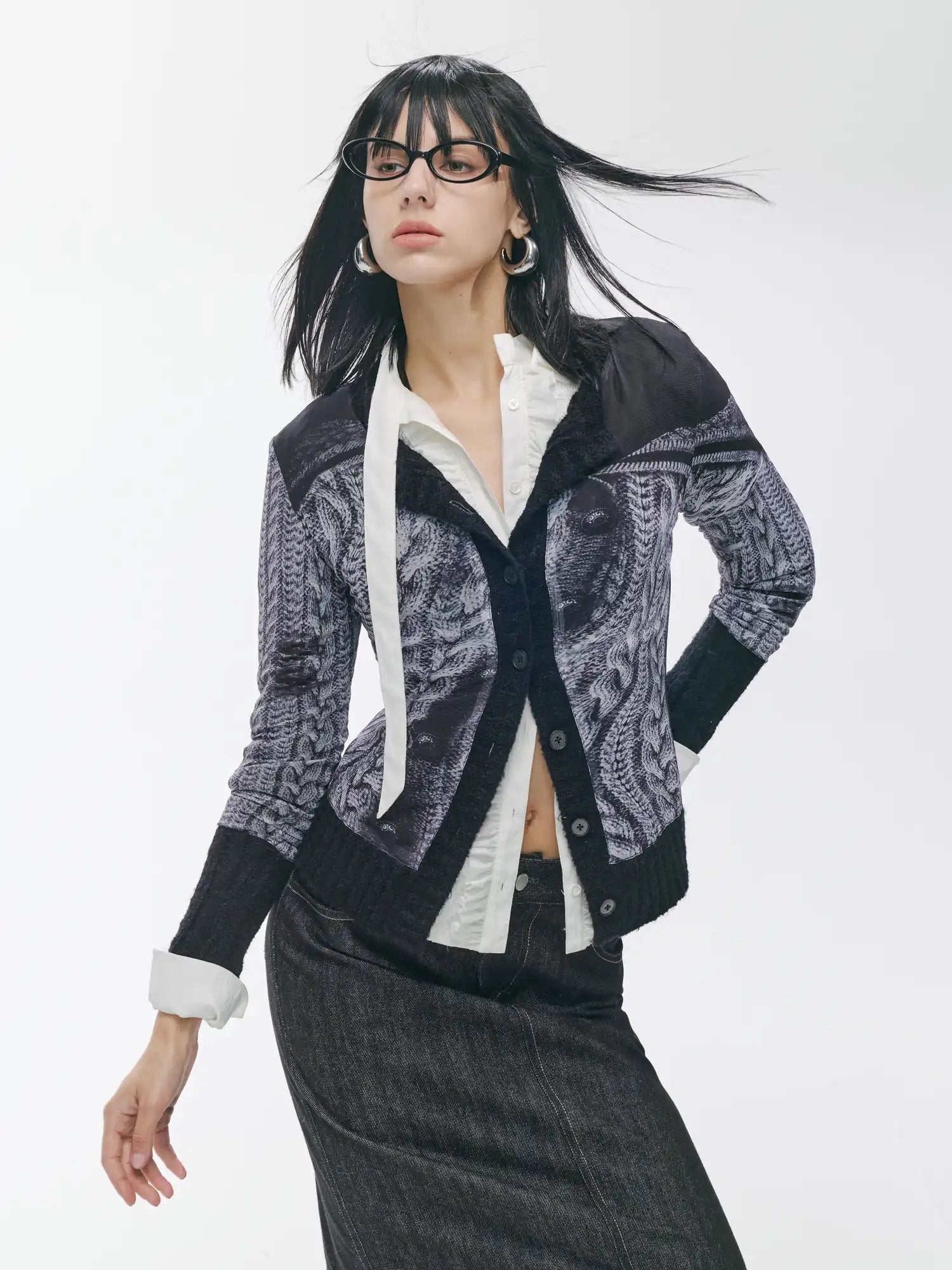 2th Desire Retro Color-Blocked Cable Knit Sweater | Canton Collective