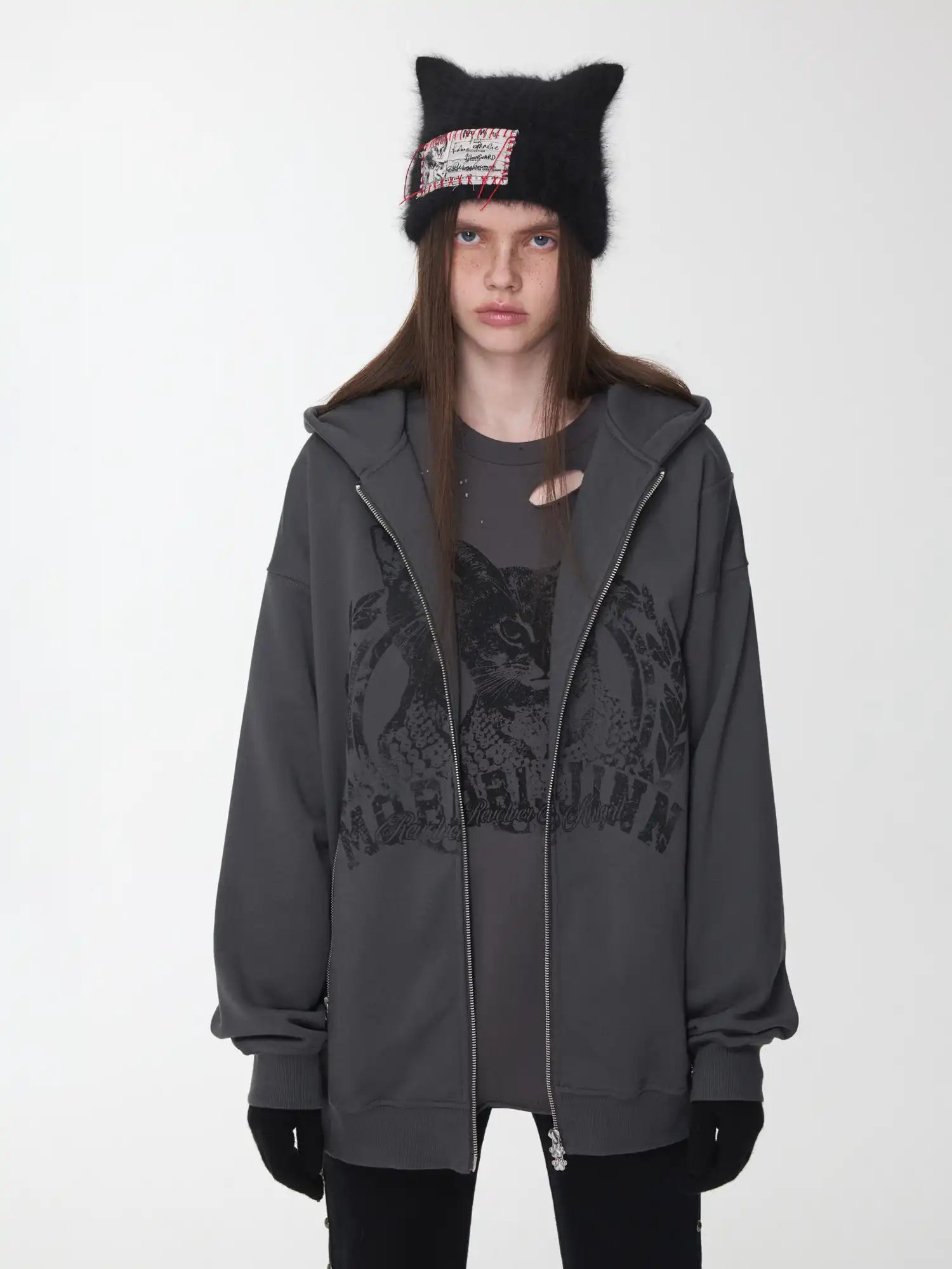 1Jinn Studio Retro Kitten Sweatshirt Jacket | Canton Collective