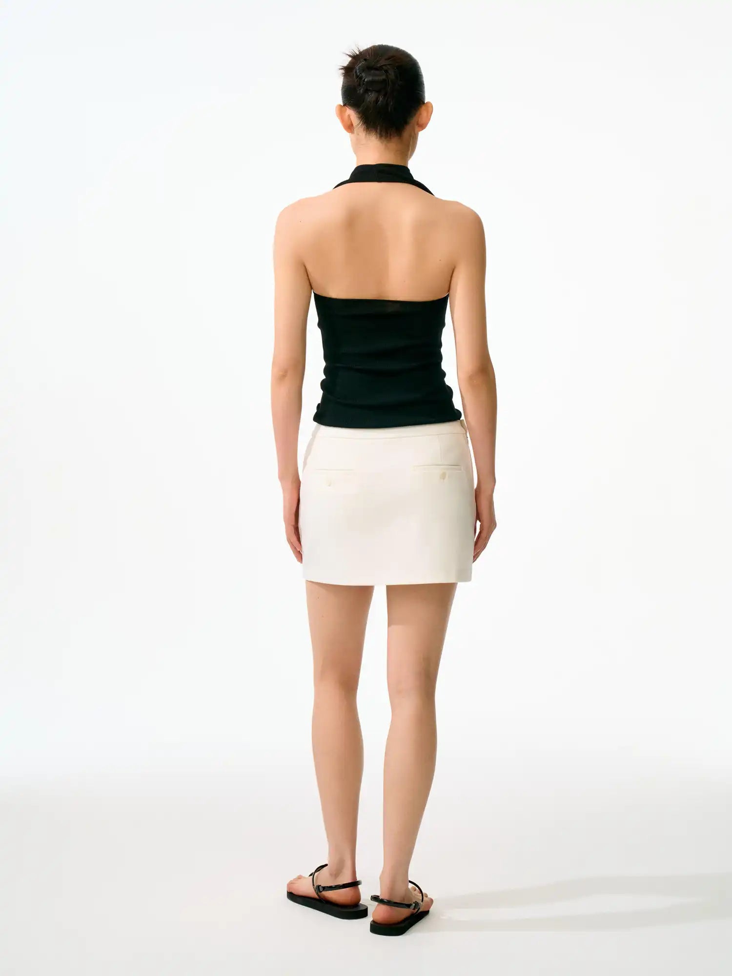FirstFloor Retro Linen-Touch Cowl Neck Halter Top | Canton Collective