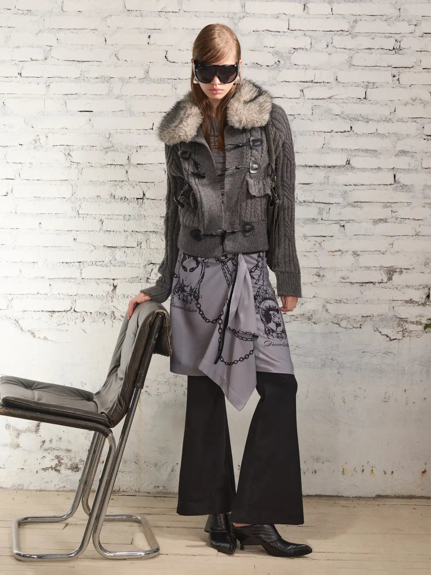 2th Desire Retro Wool Cable Cardigan With Collar | Canton Collective