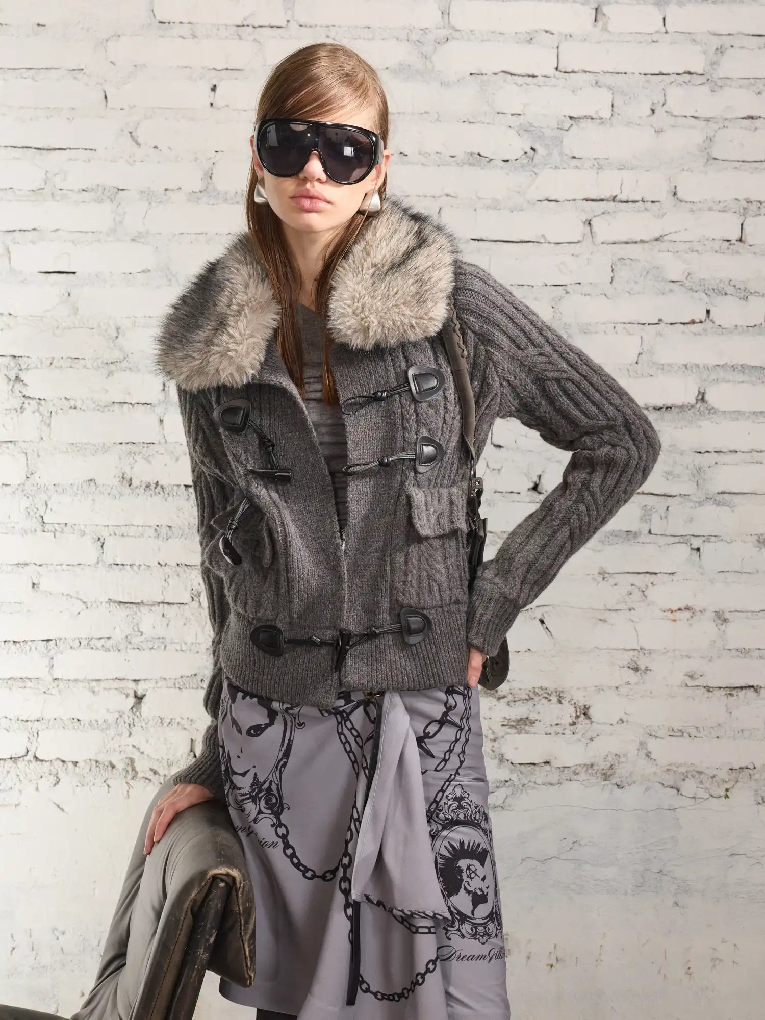 2th Desire Retro Wool Cable Cardigan With Collar | Canton Collective