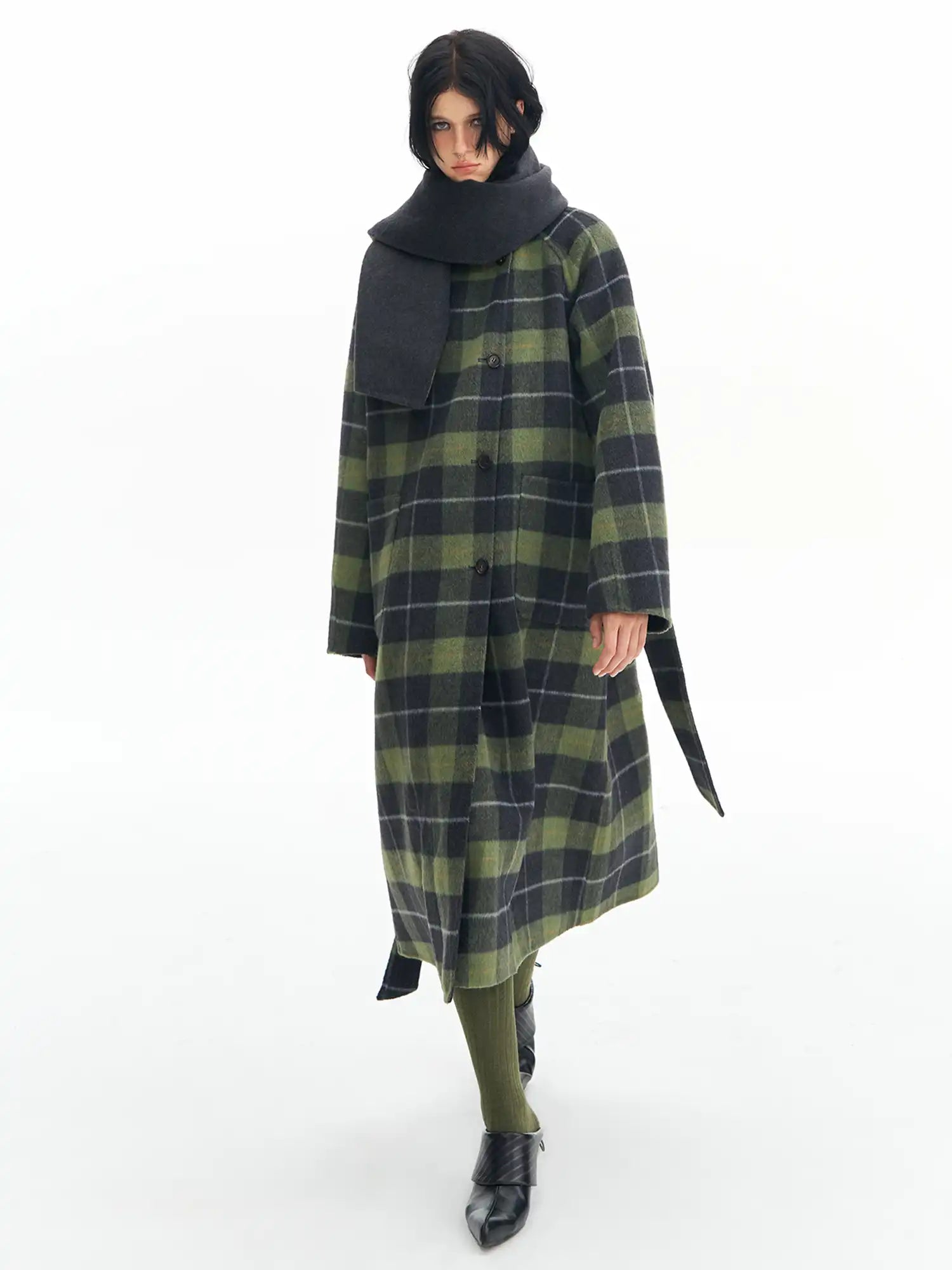 Deleteex Reversible Plaid Wool Coat | Canton Collective