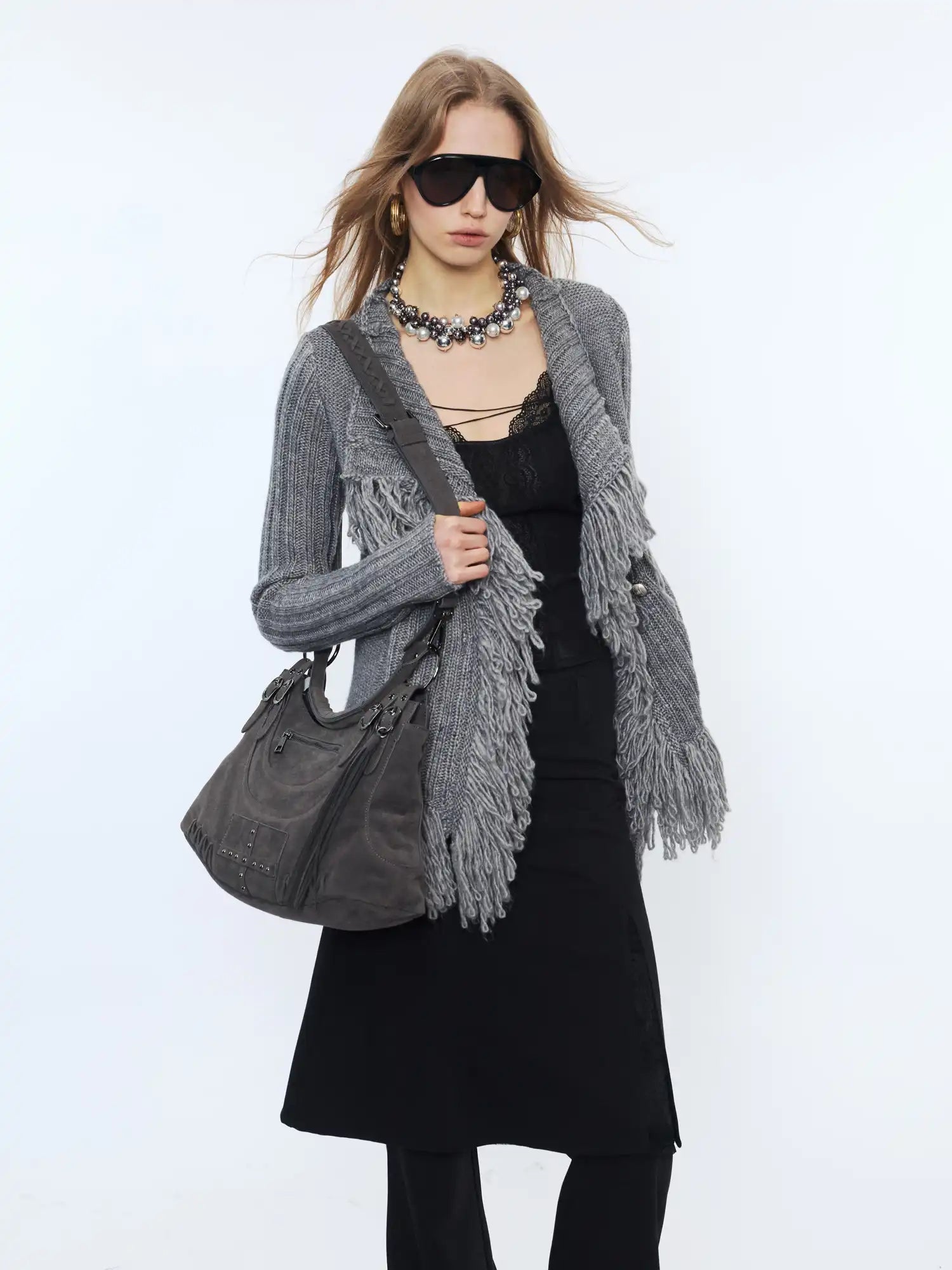 2th Desire Ribbed Tassel Lapel Sweater Cardigan | Canton Collective