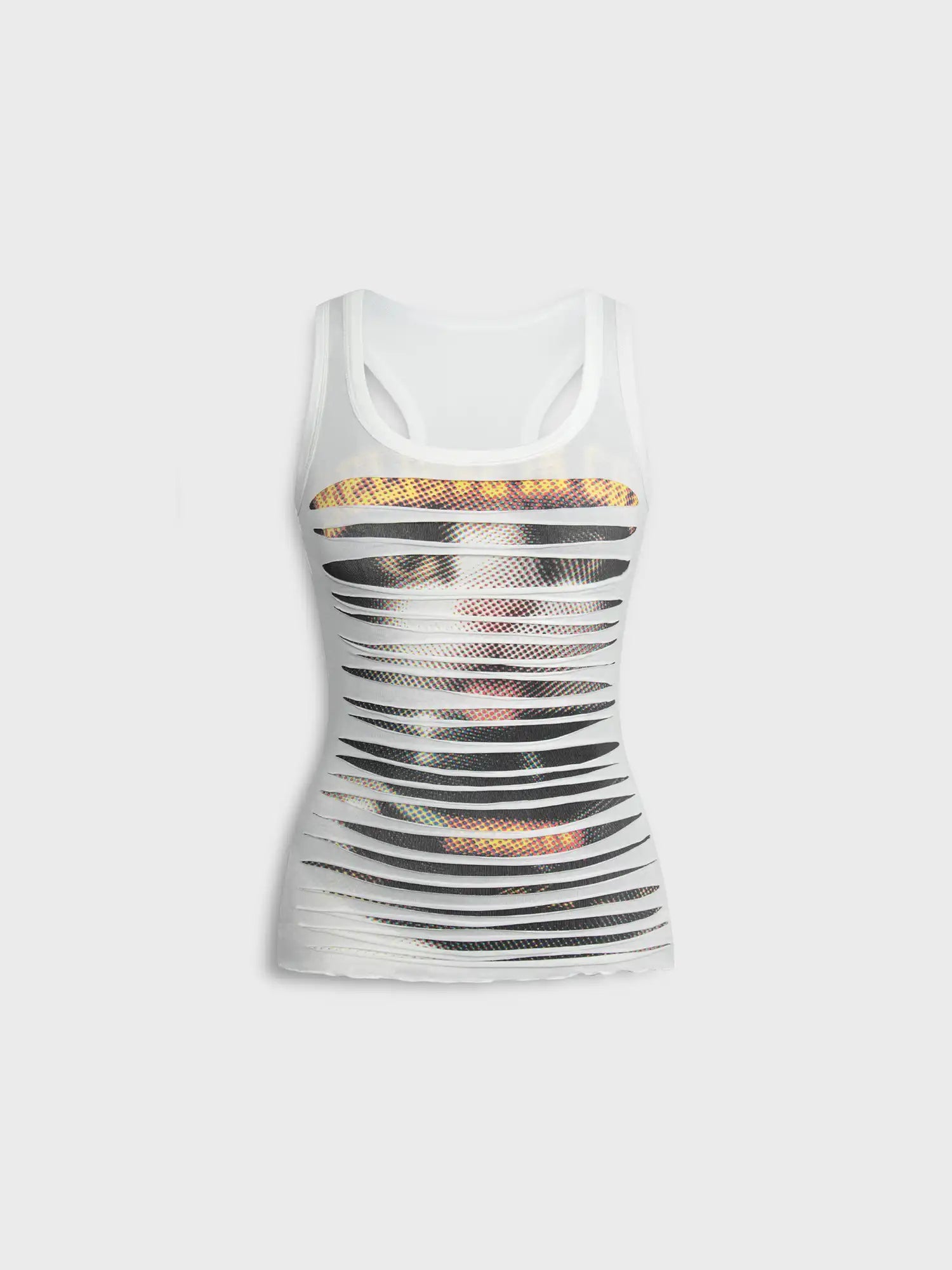 1Jinn Studio Ripped White Racerback Tank | Canton Collective