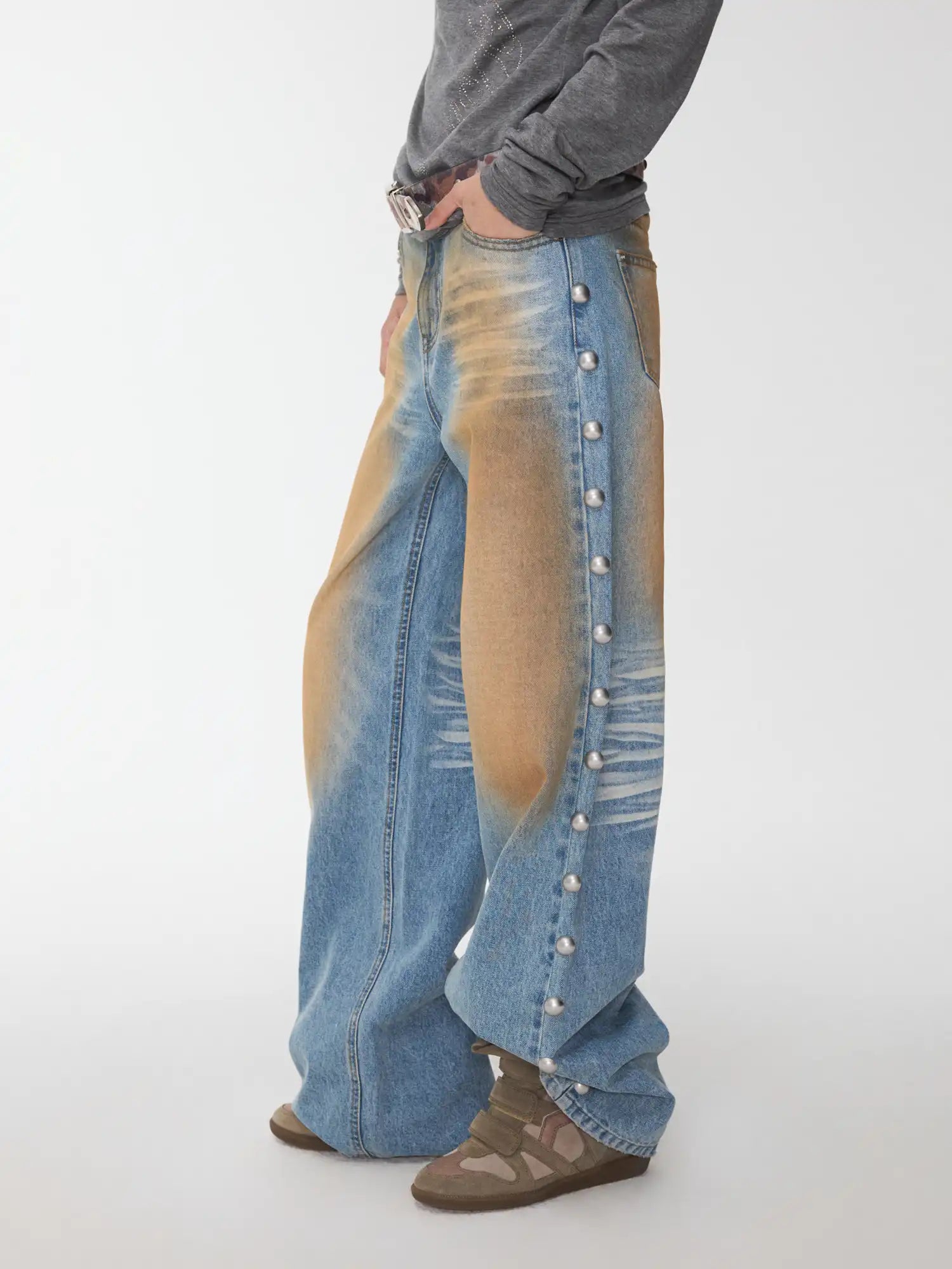 1Jinn Studio Rock Stud Straight Denim | Canton Collective