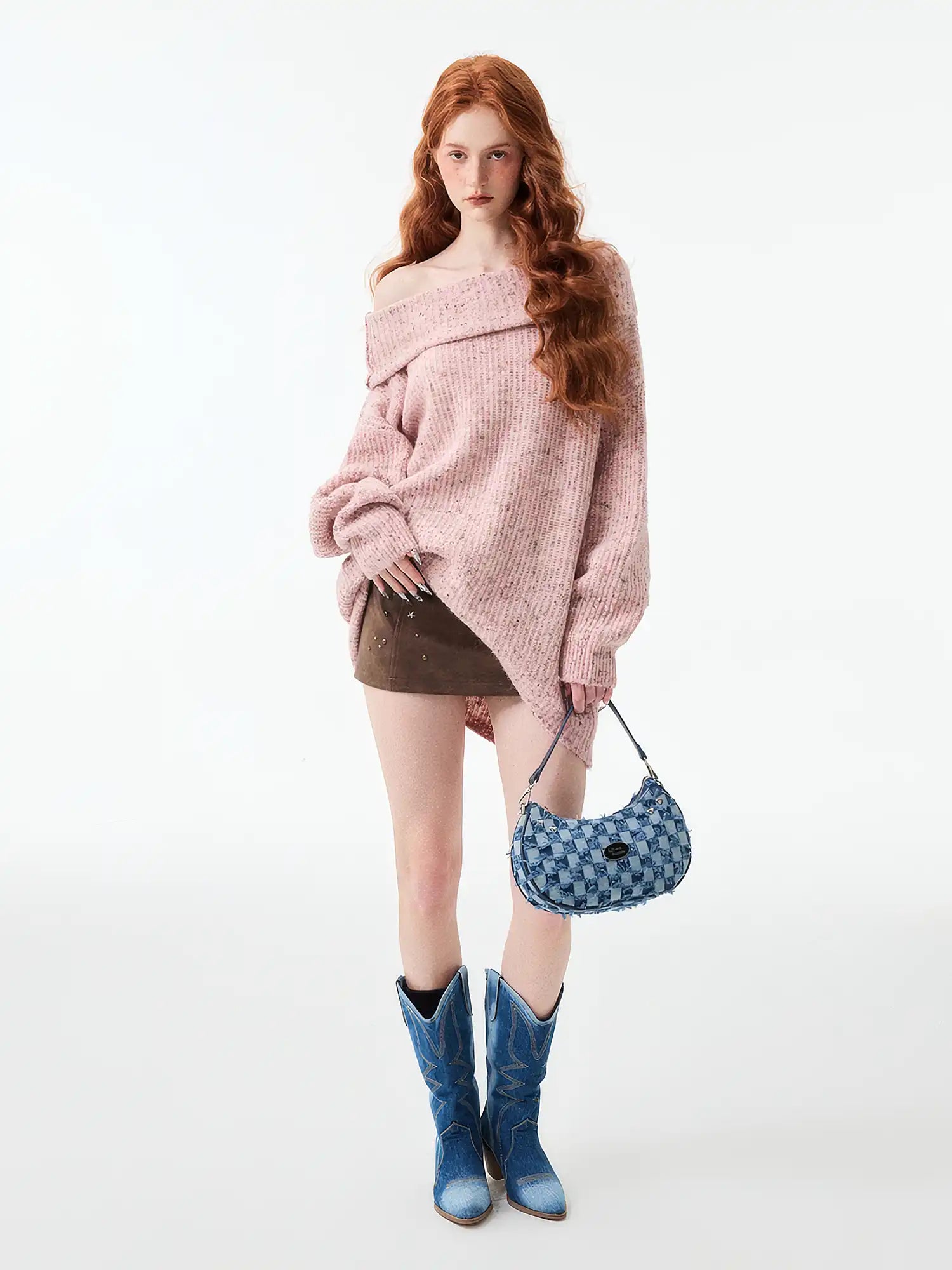 1Jinn Studio Rose Pink Shoulder Baring Sweater | Canton Collective