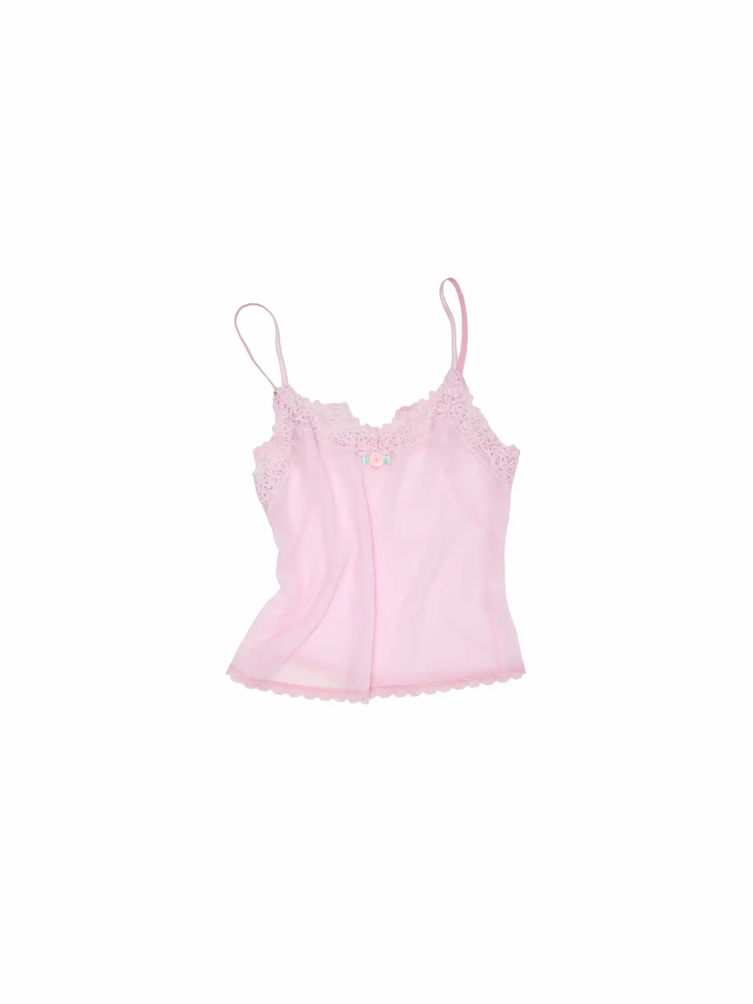 1Jinn Studio Rosette Sheer Lace Trim Camisole Top | Canton Collective