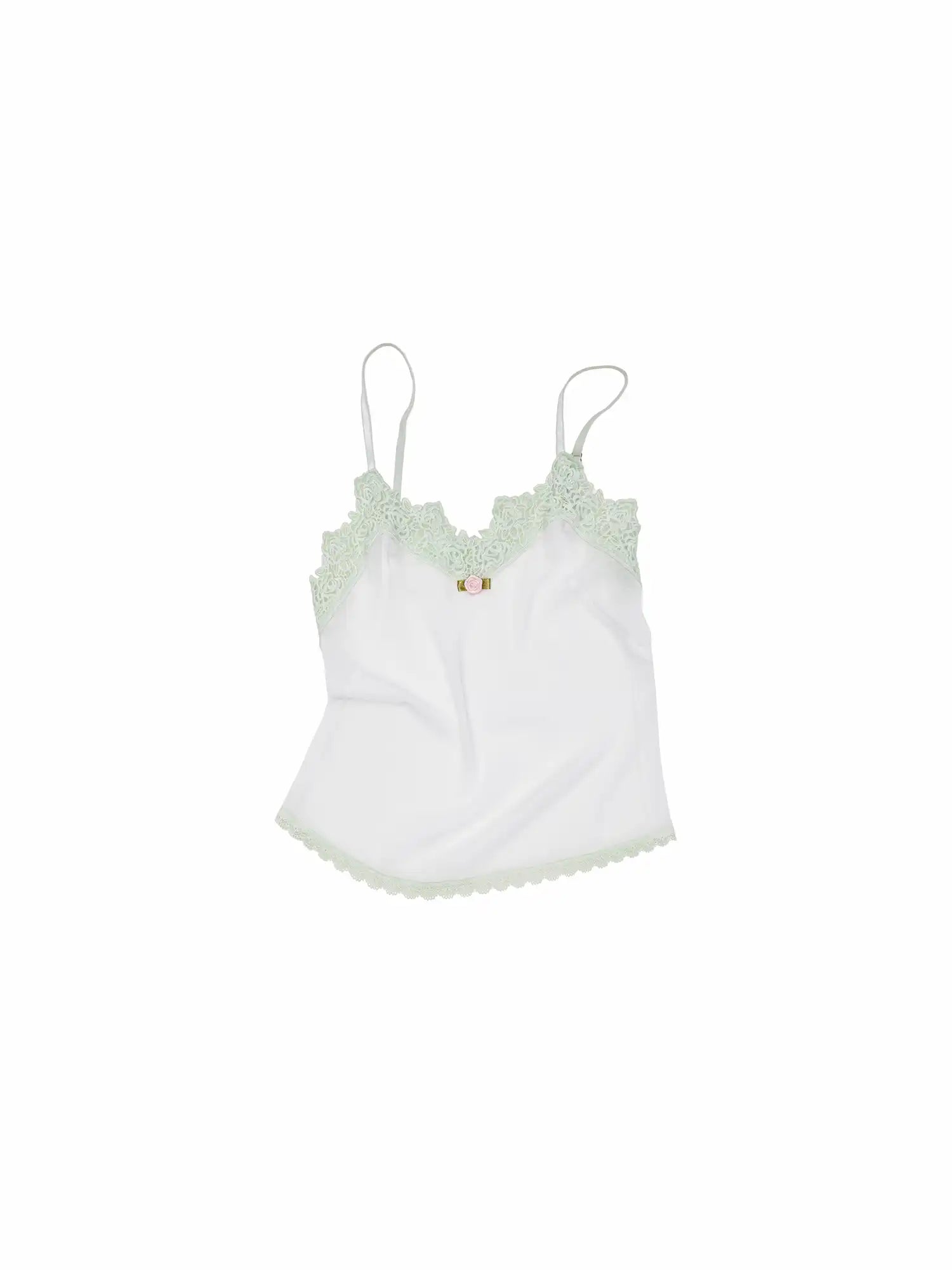 1Jinn Studio Rosette Sheer Lace Trim Camisole Top | Canton Collective