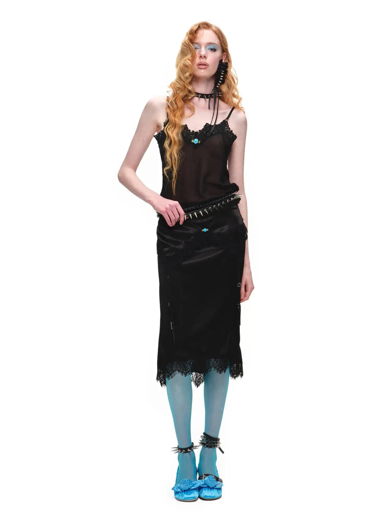 1Jinn Studio Rosette Sheer Lace Trim Camisole Top | Canton Collective