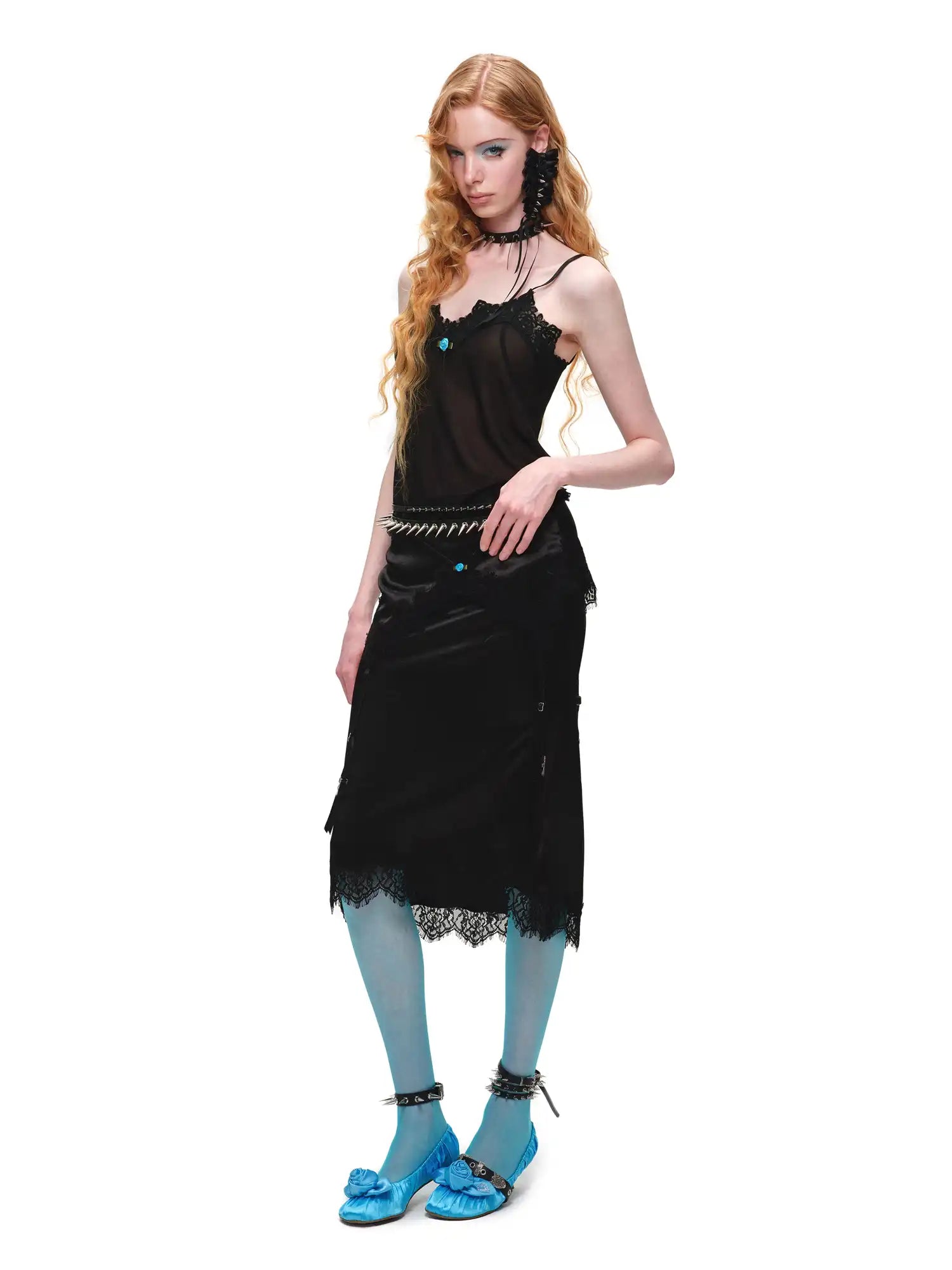 1Jinn Studio Rosette Sheer Lace Trim Camisole Top | Canton Collective