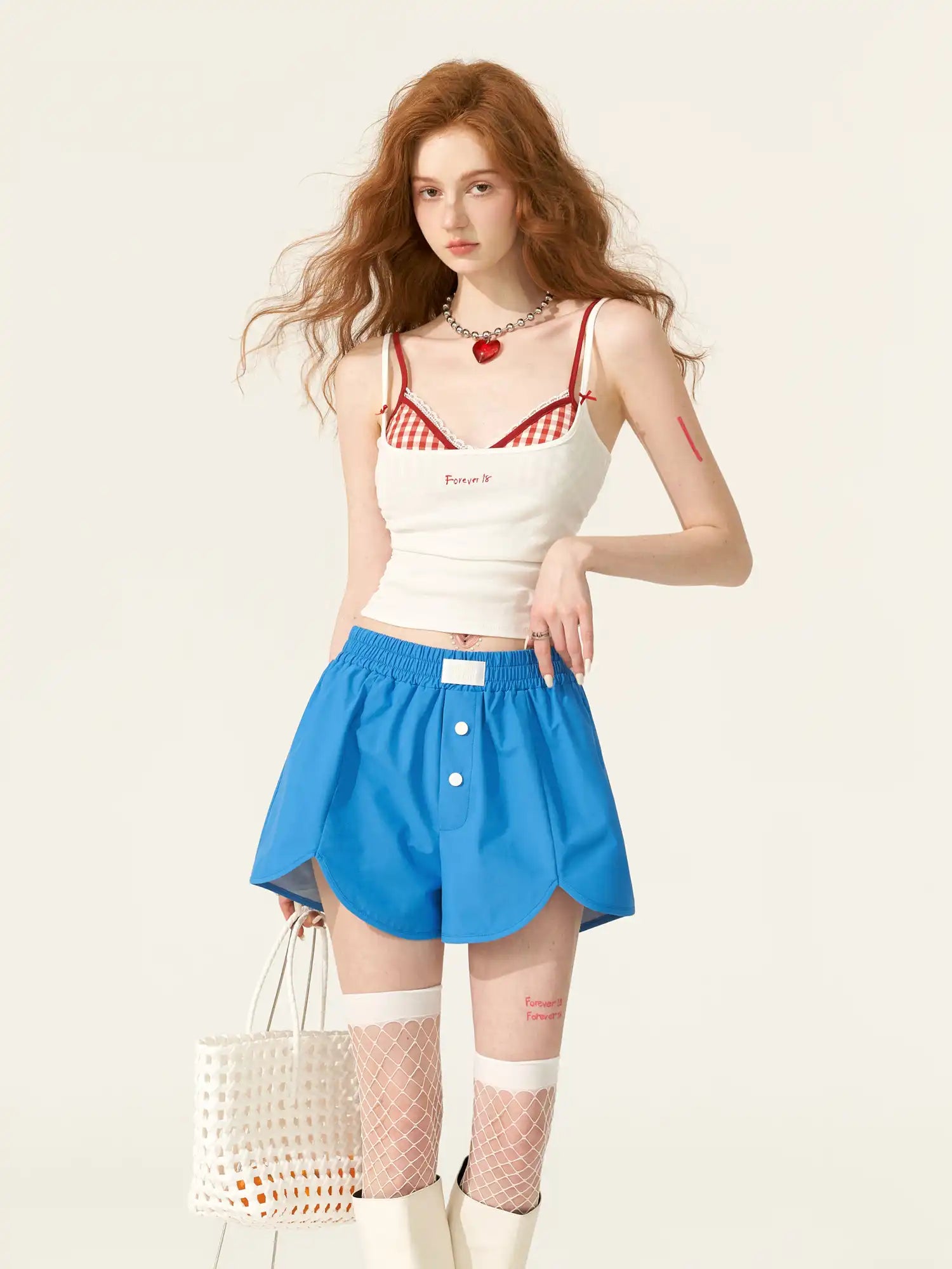MAMC Royal Blue High Waisted Button-Fly Sweat Shorts | Canton Collective
