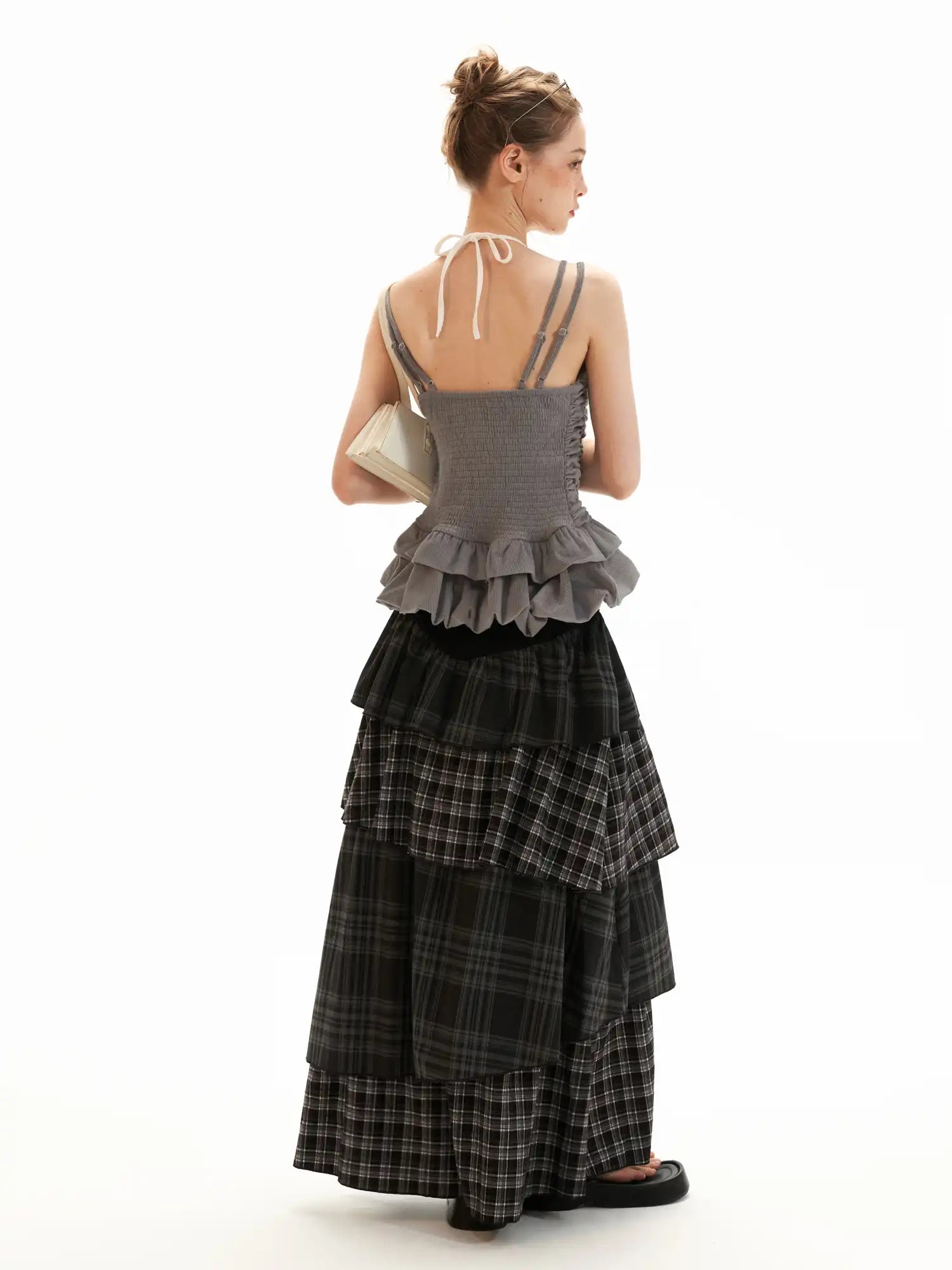 MAMC Ruched Corduroy Peplum Tank Top | Canton Collective