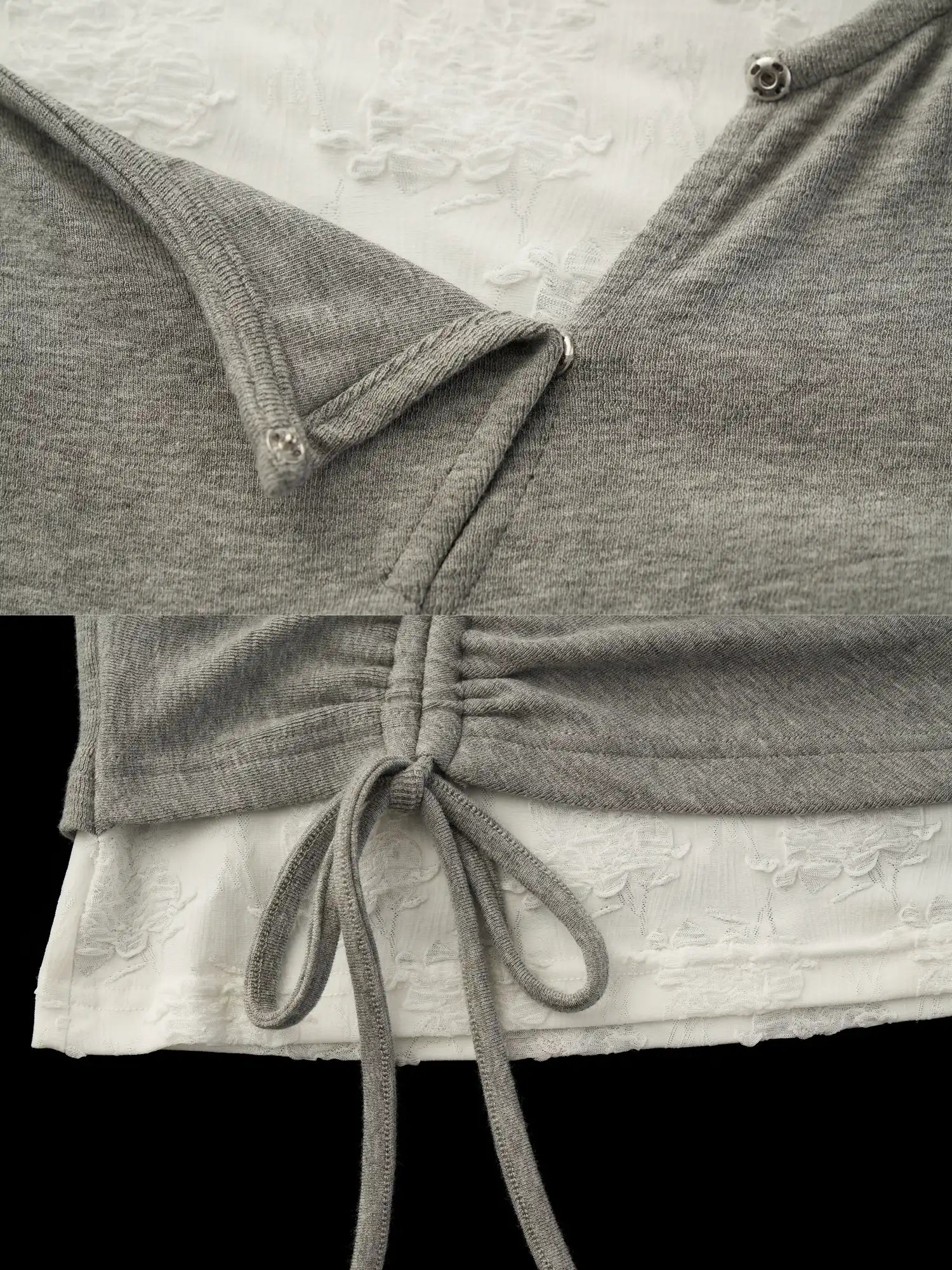 MAMC Ruched Mock Layered Lace Top | Canton Collective