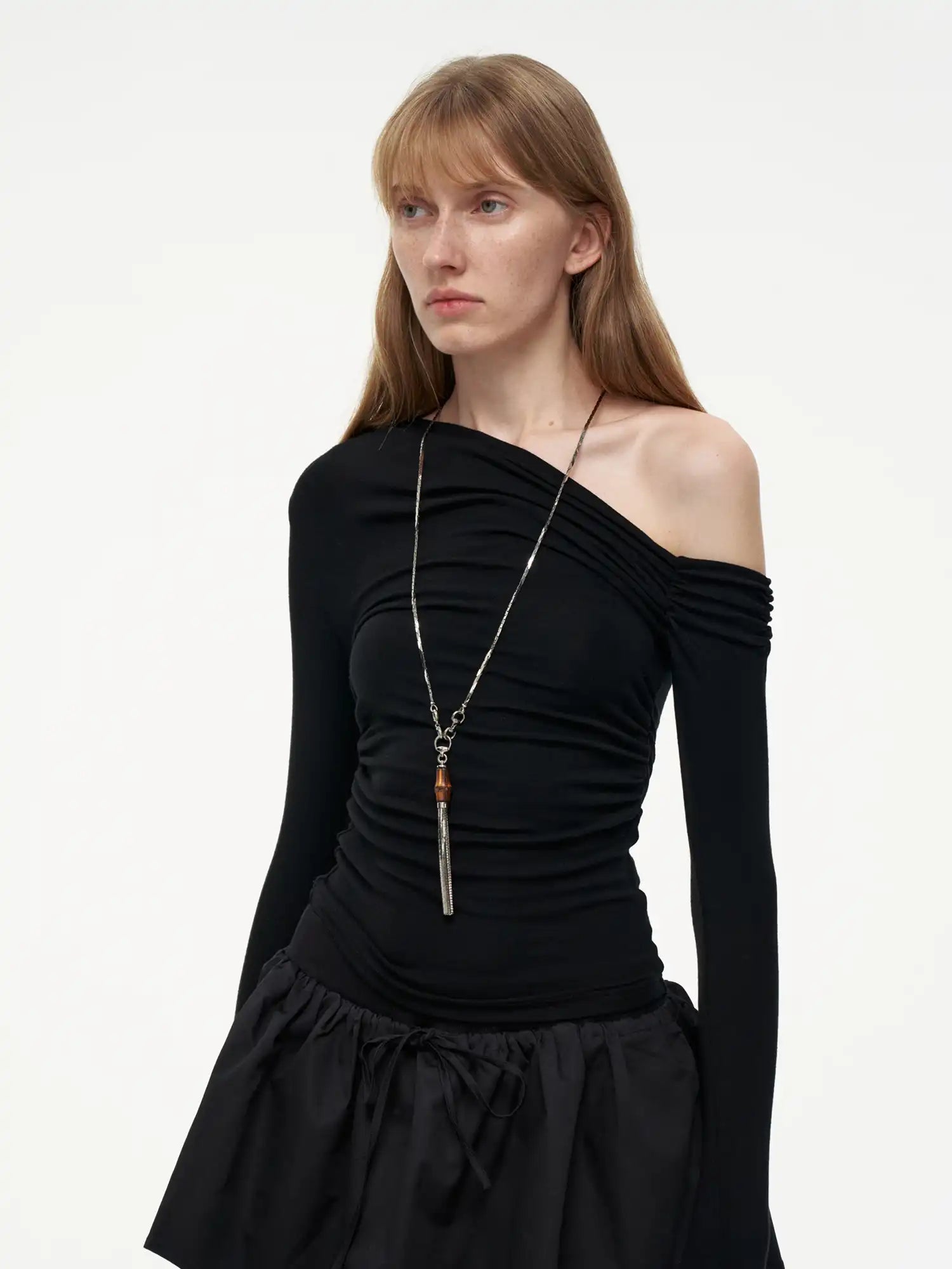 FirstFloor Ruched One-Shoulder Jersey Top | Canton Collective