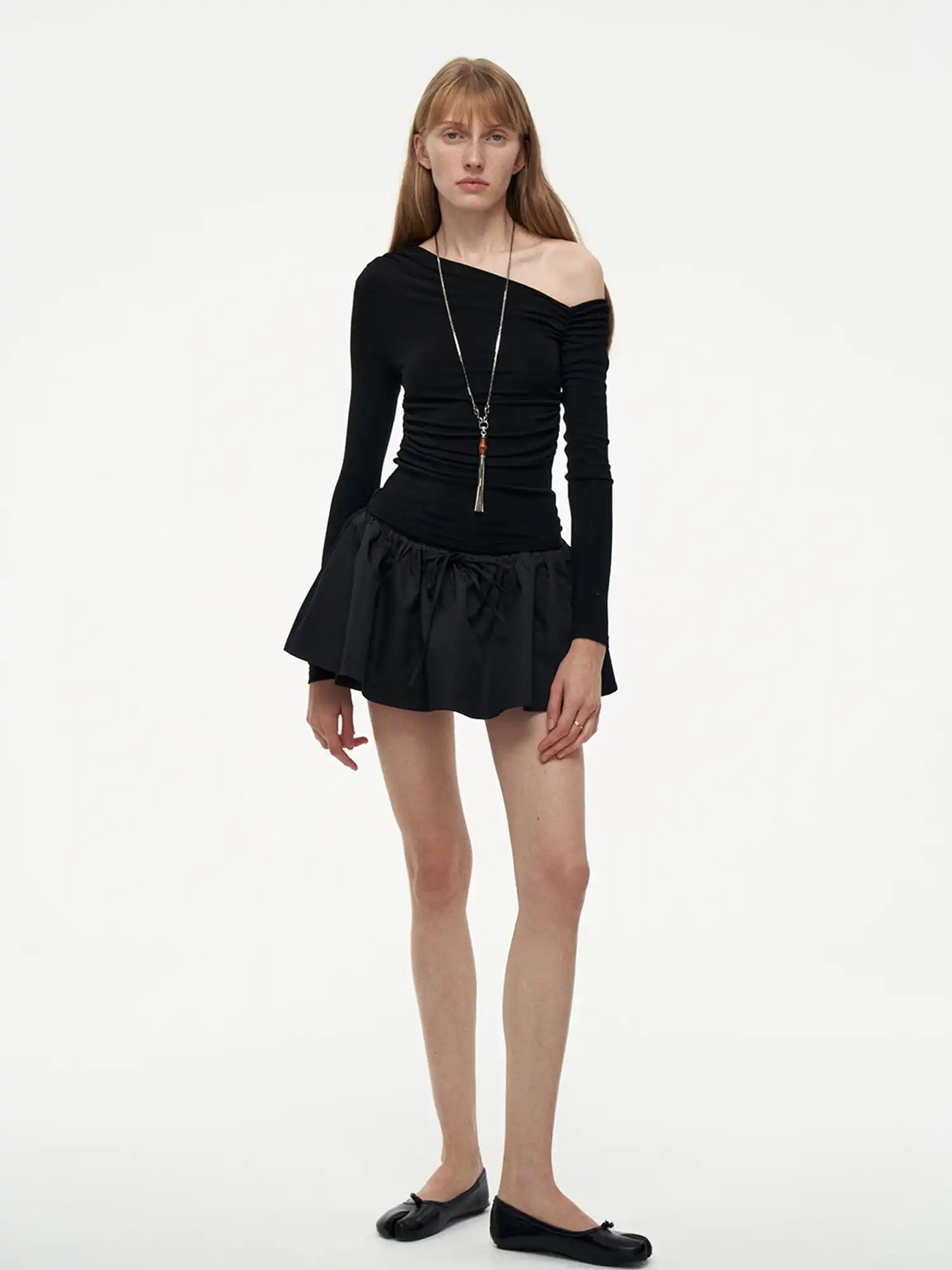 FirstFloor Ruched One-Shoulder Jersey Top | Canton Collective