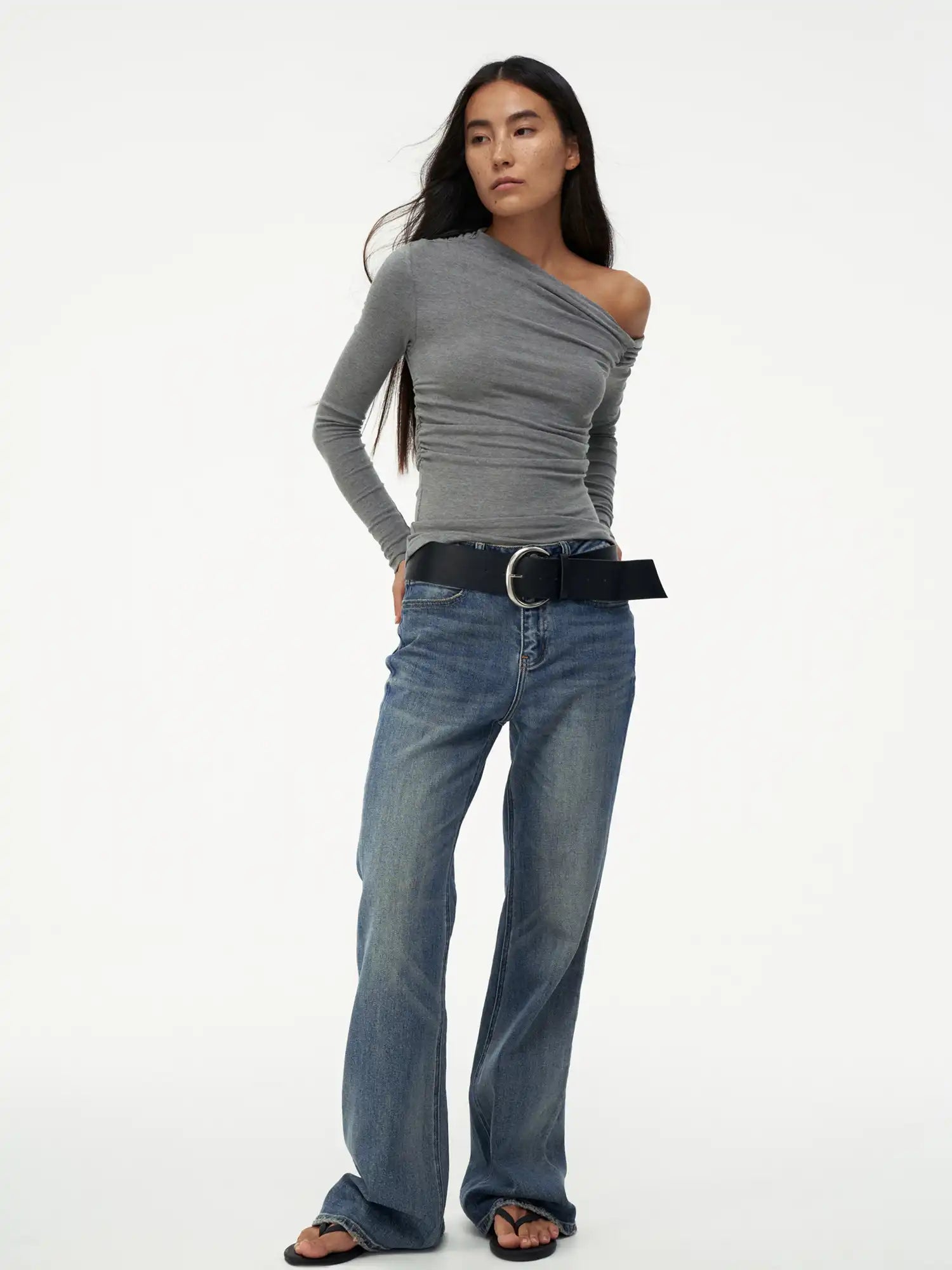 FirstFloor Ruched One-Shoulder Jersey Top | Canton Collective