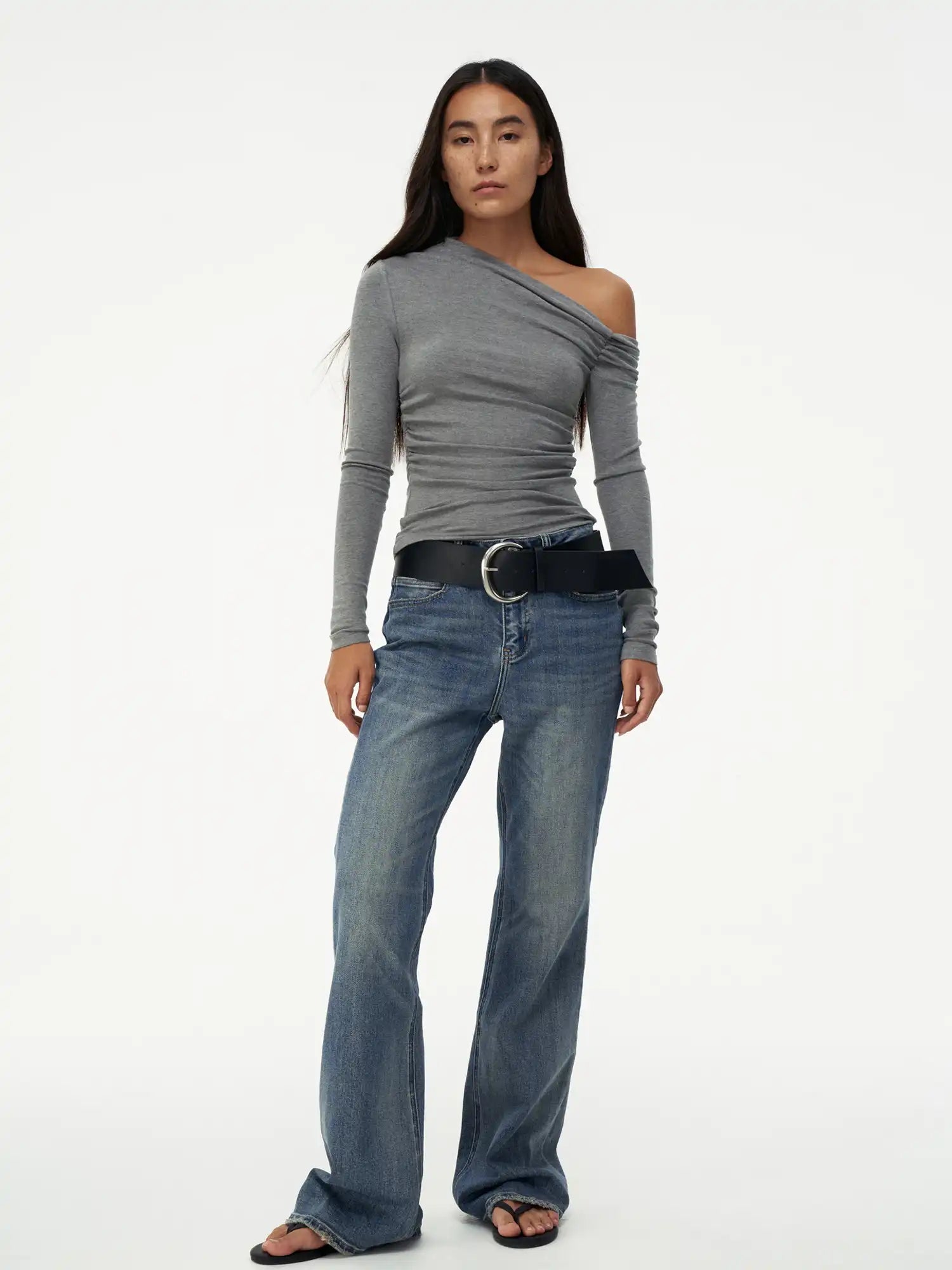 FirstFloor Ruched One-Shoulder Jersey Top | Canton Collective