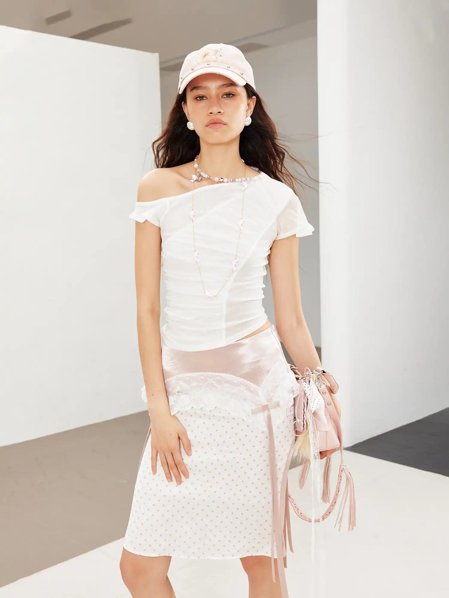 2th Desire Ruffle Mesh Panel Tee | Canton Collective
