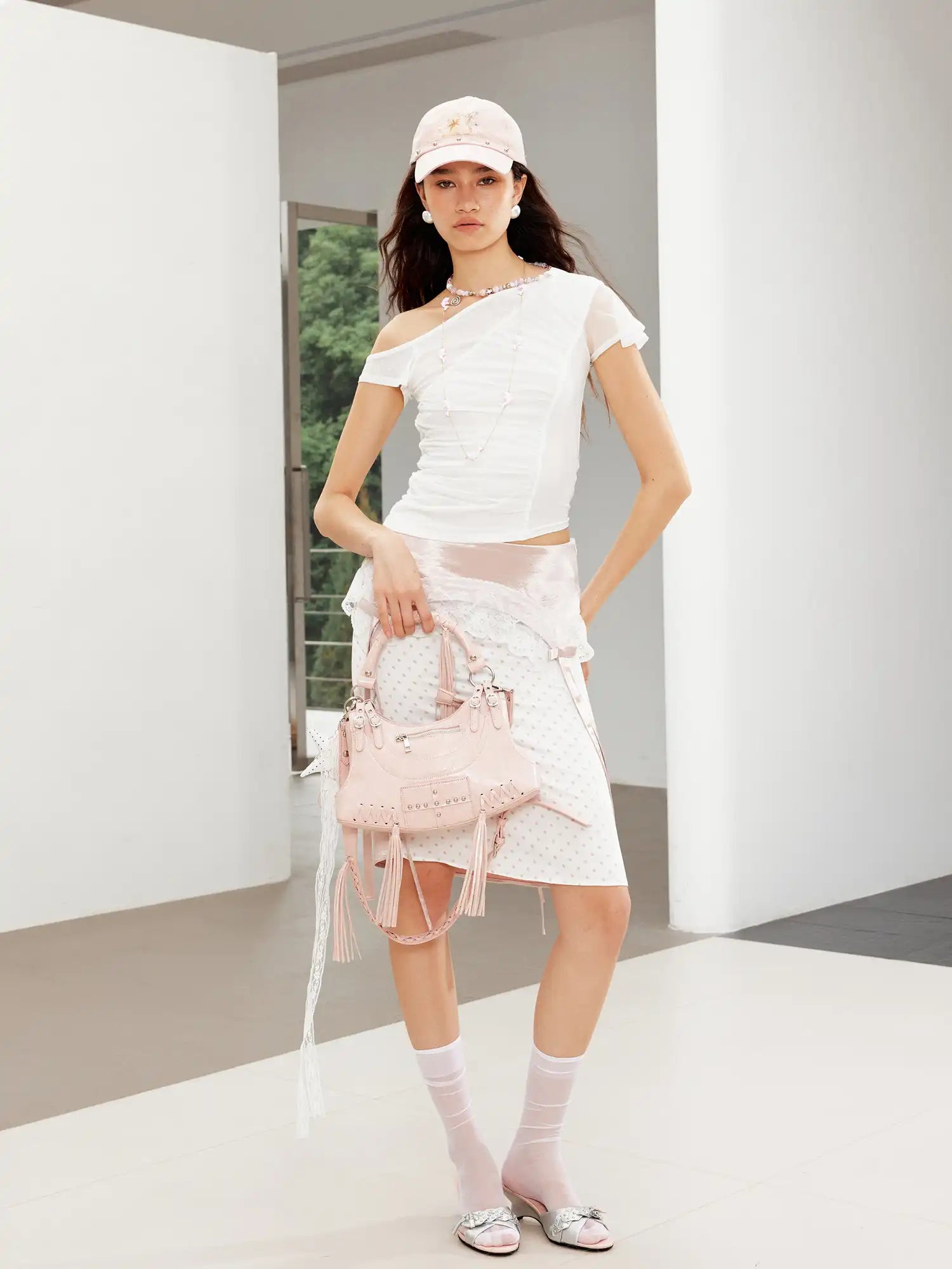 2th Desire Ruffle Mesh Panel Tee | Canton Collective