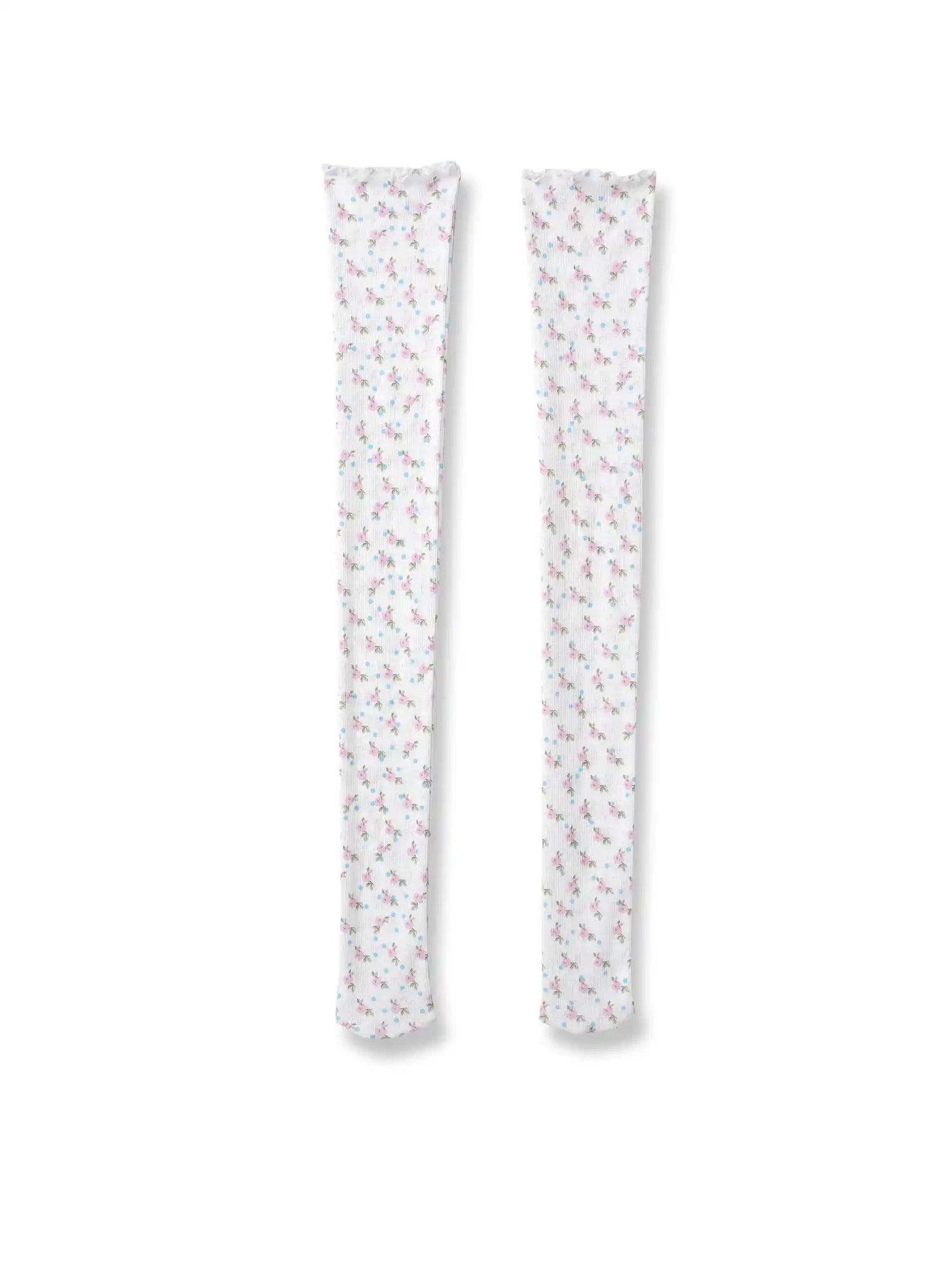 Deleteex Ruffle Trim Rose Print Knee High Socks | Canton Collective