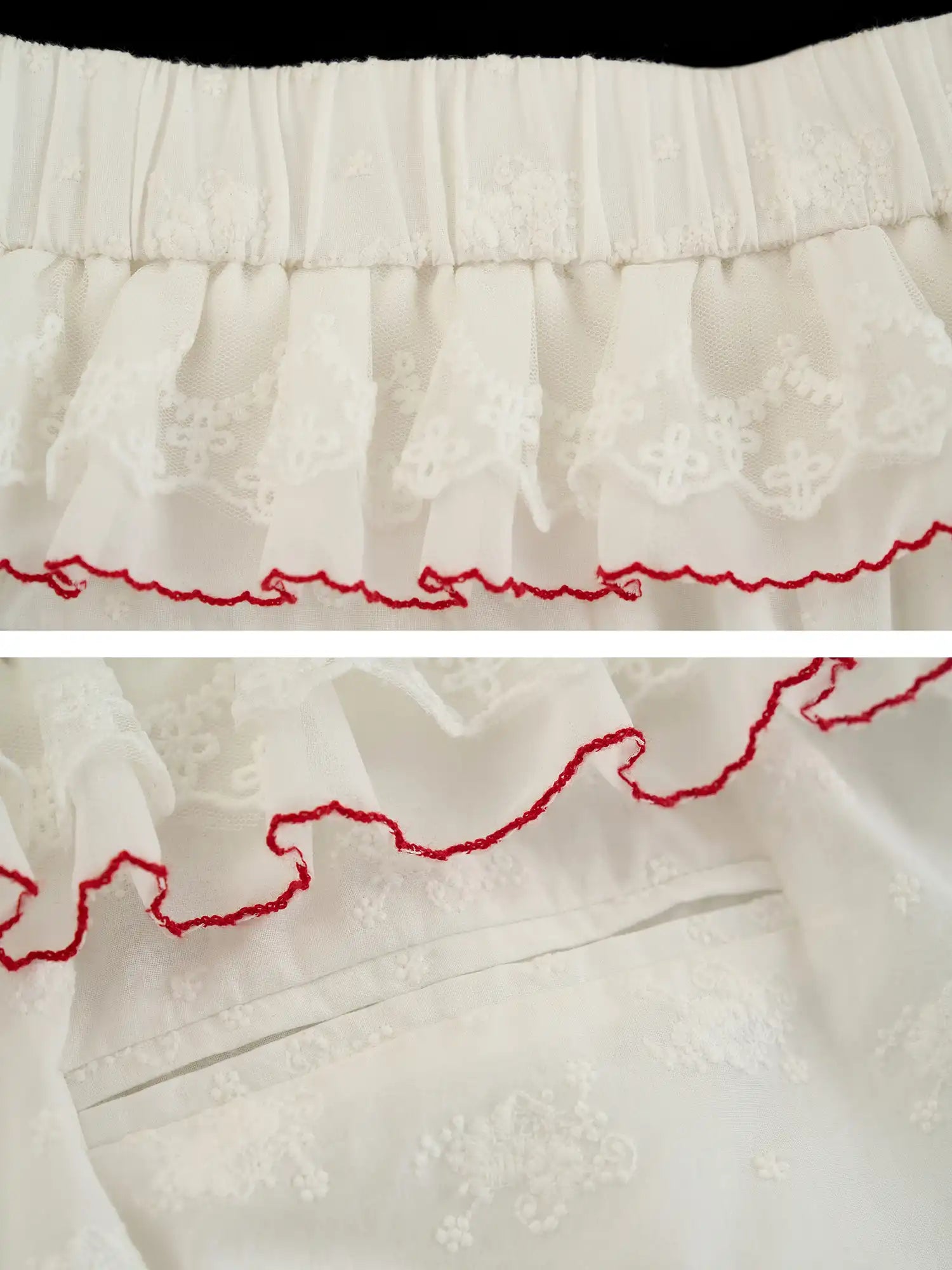 MAMC Ruffle Waist Eyelet Embroidered High-Waist Shorts | Canton Collective
