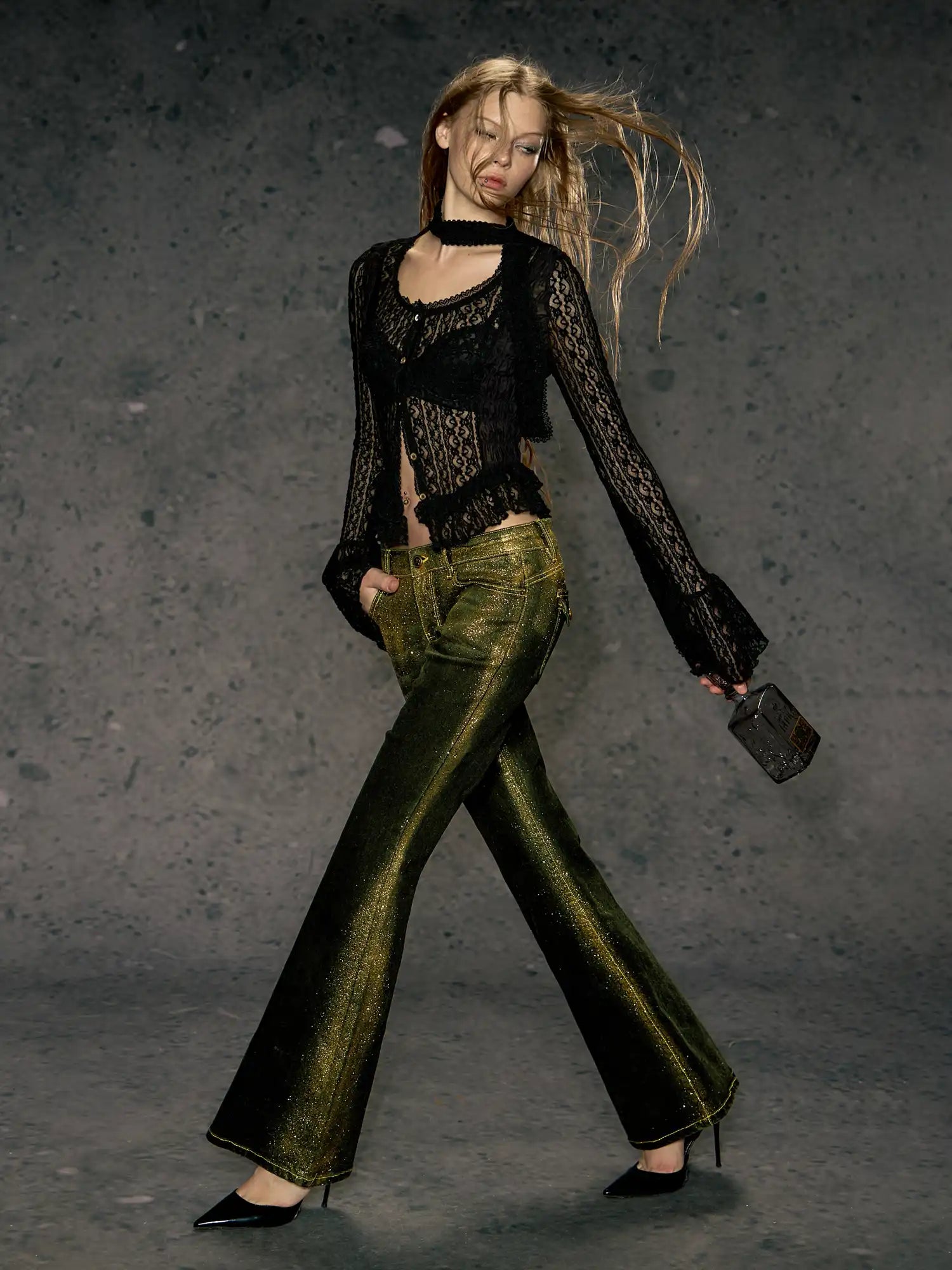 Deleteex Ruffled Lace Knit Top | Canton Collective
