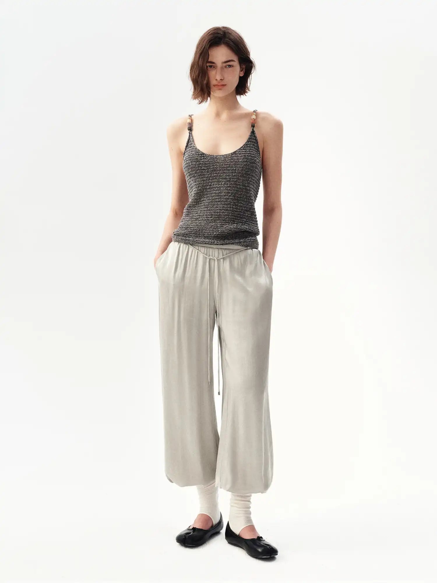 Ayo Satin-Feel Drawstring Lantern Pants | Canton Collective