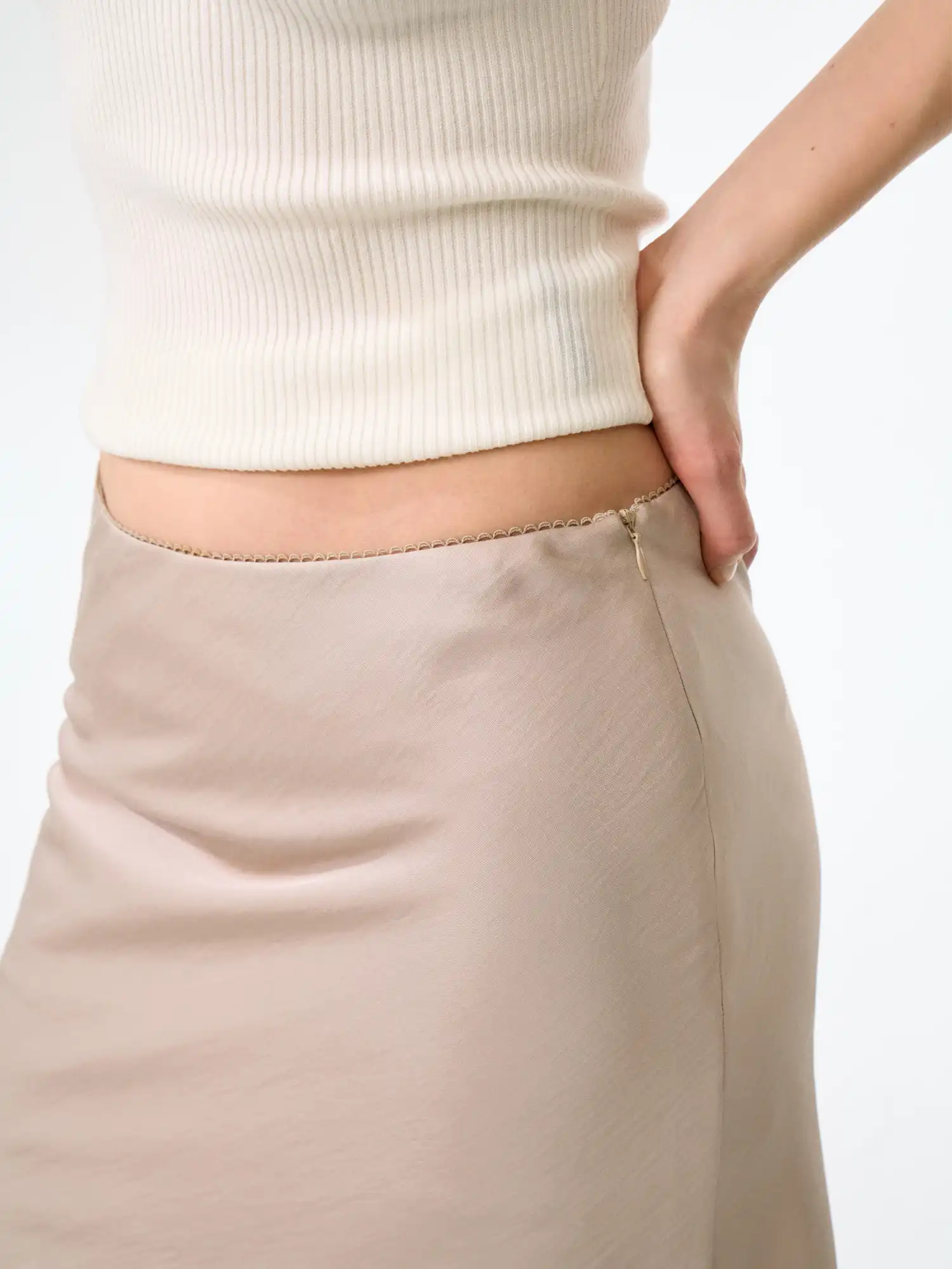 FIRST FLOOR Satin Bias Cut Mini Fishtail Skirt | Canton Collective