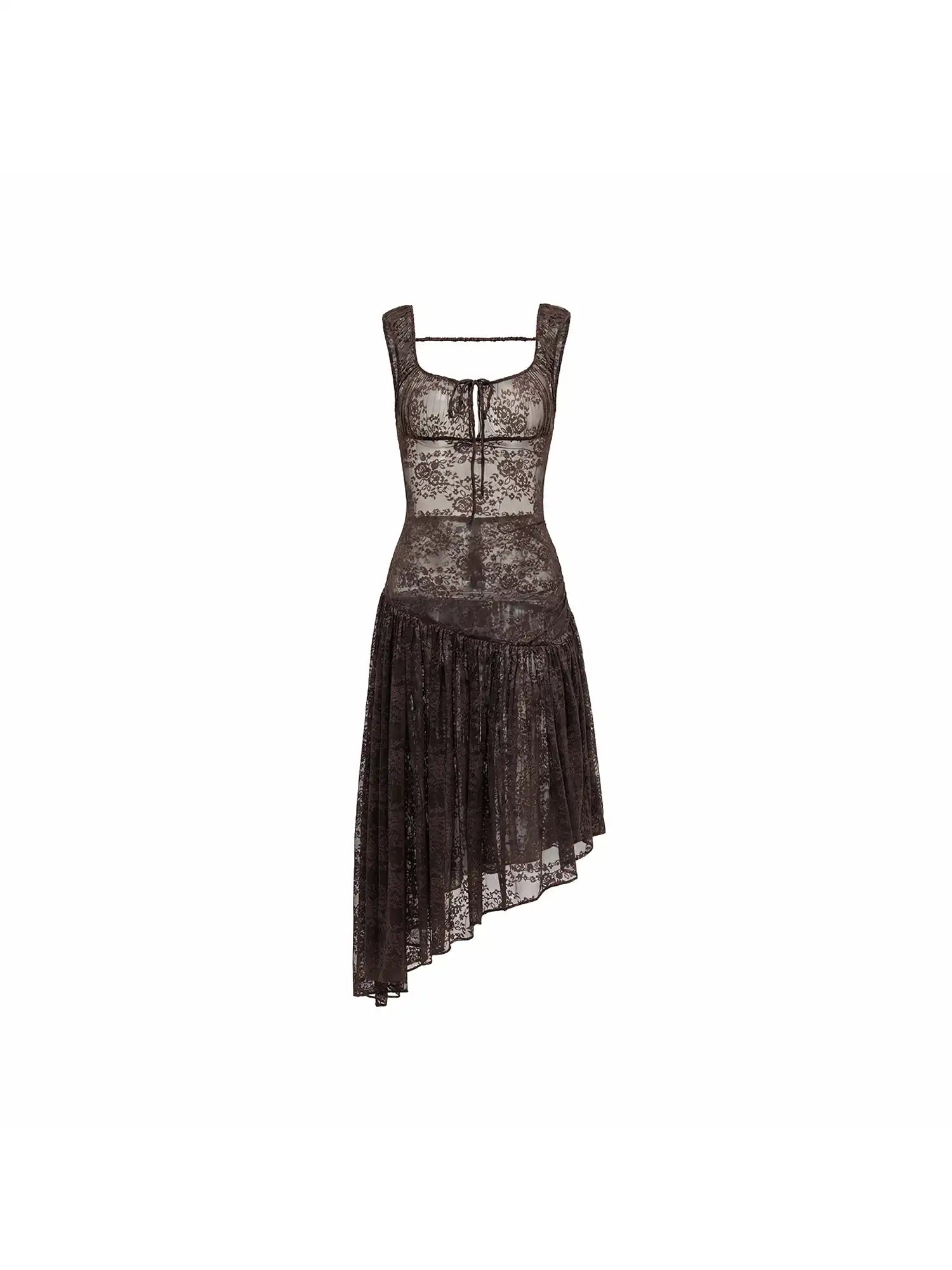 1Jinn Studio Semi-Sheer Open Back Stretch Lace Dress | Canton Collective