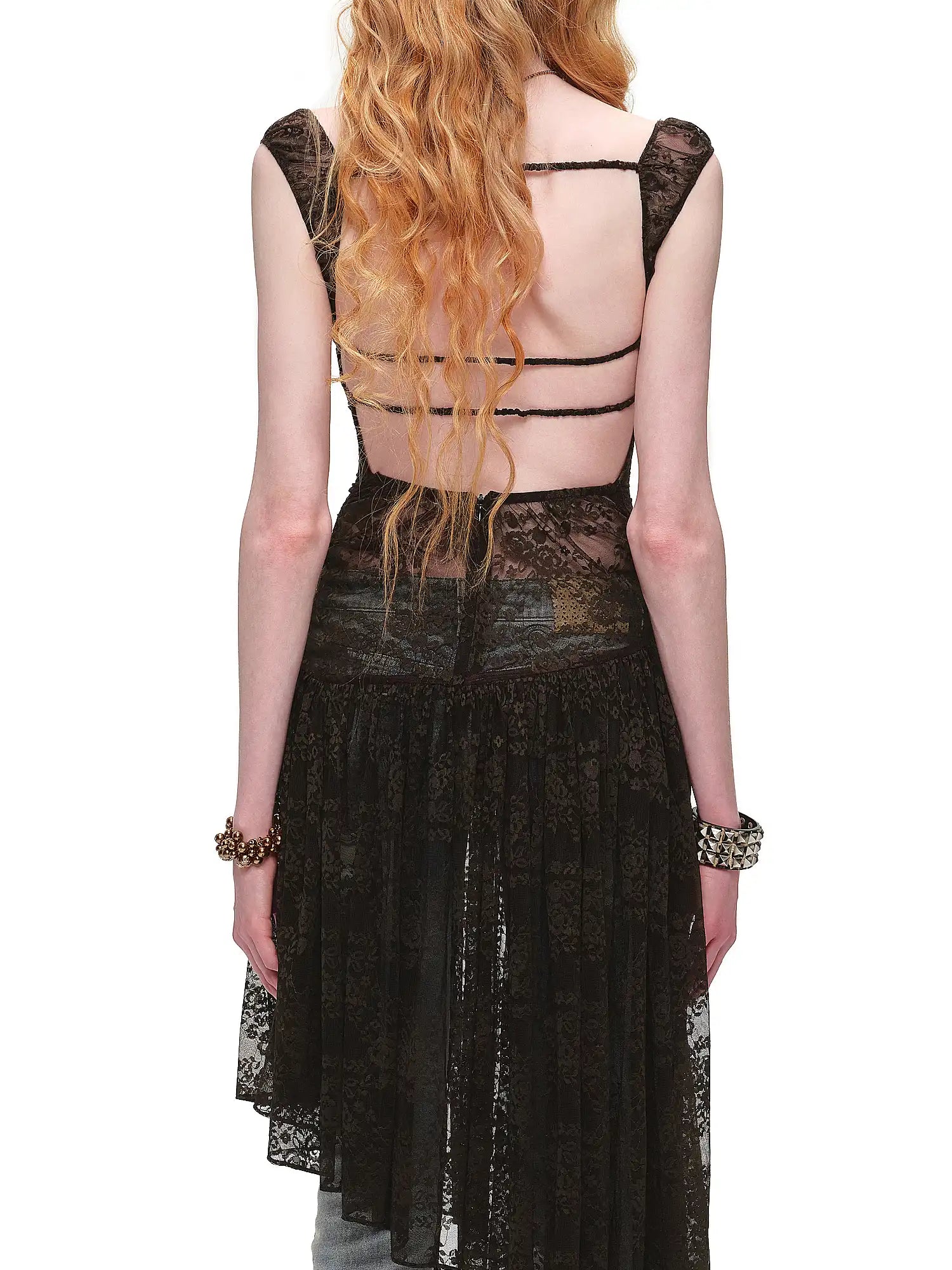1Jinn Studio Semi-Sheer Open Back Stretch Lace Dress | Canton Collective