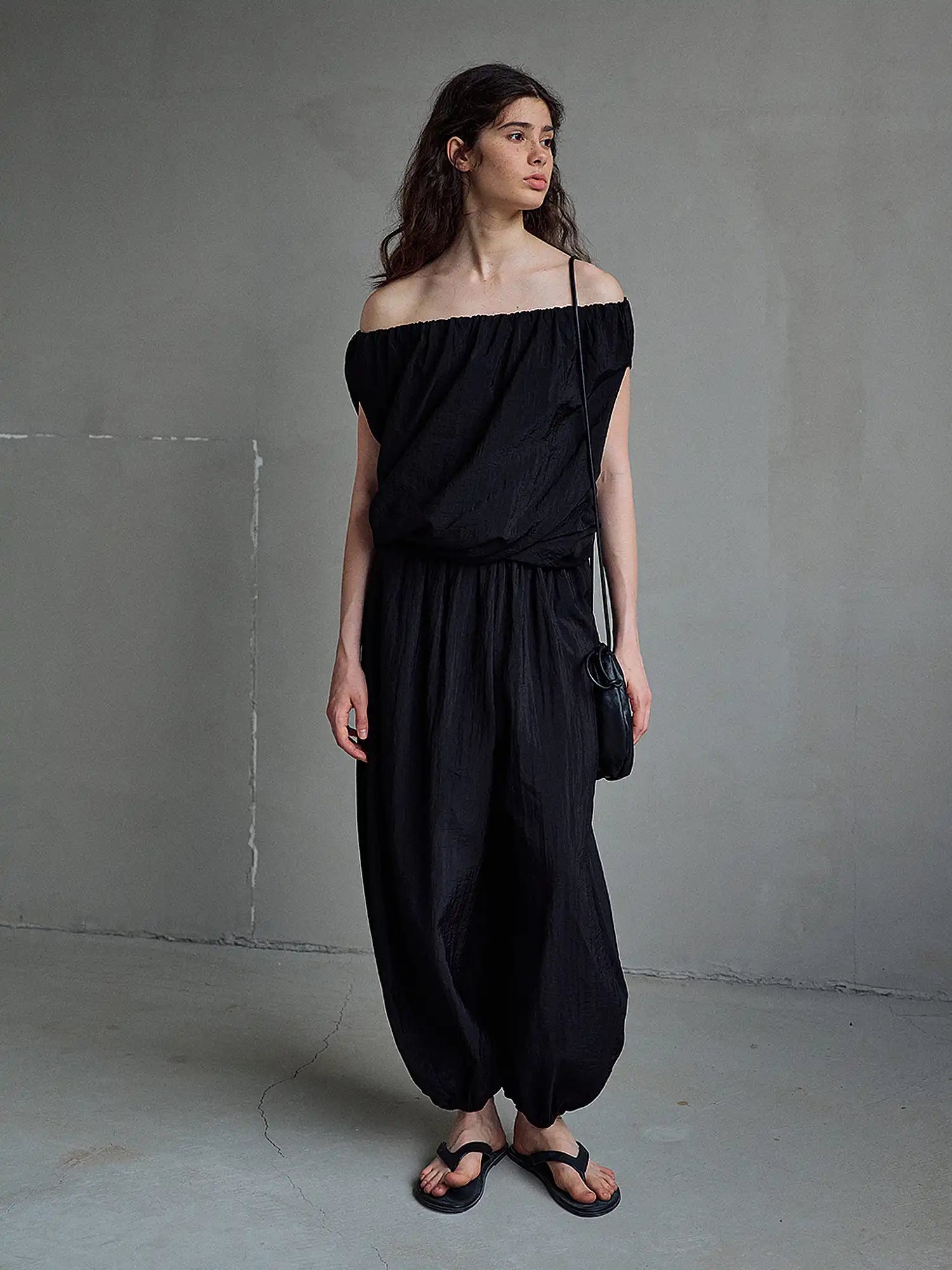 CantonCollective Design Semi Sheer Tencel Wide-Leg Balloon Pants | Canton Collective