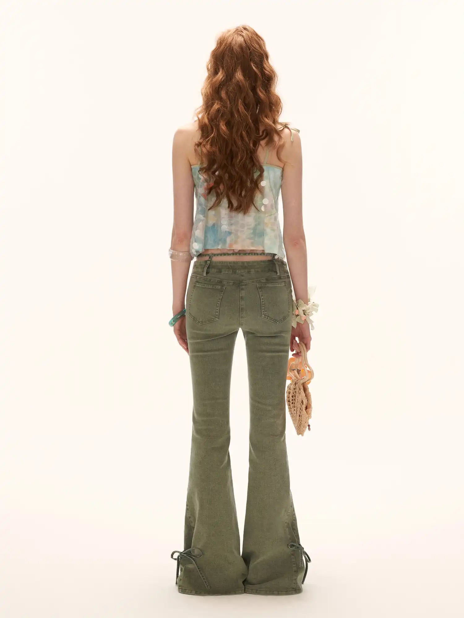 MAMC Sequin Mesh Overlay Tie Strap Camisole Top | Canton Collective