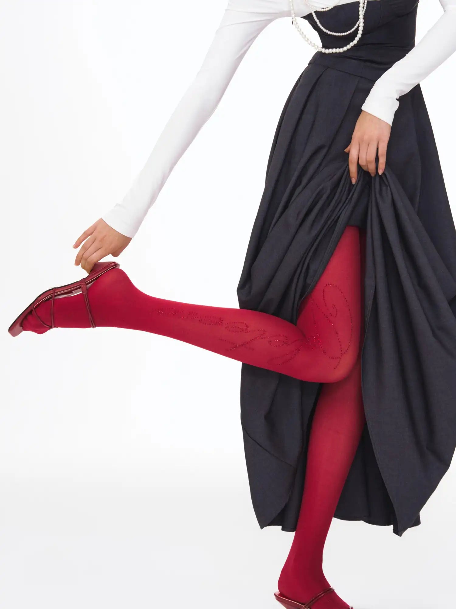 Deleteex Sexy Rhinestone Logo Pantyhose | Canton Collective