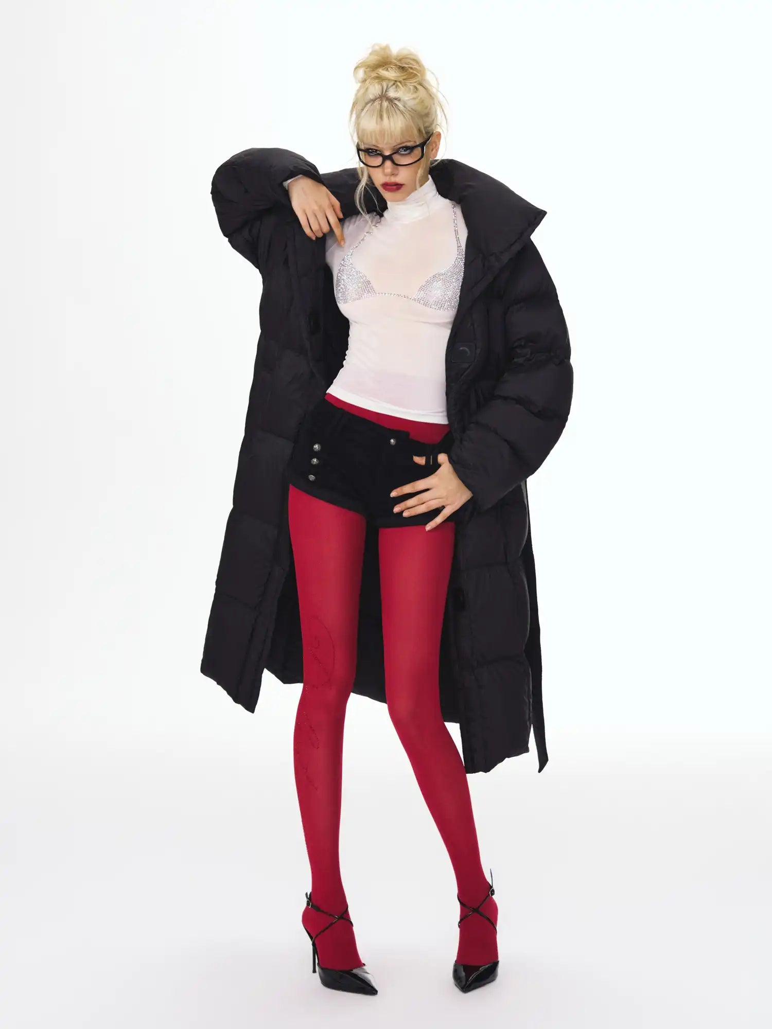 Deleteex Sexy Rhinestone Logo Pantyhose | Canton Collective