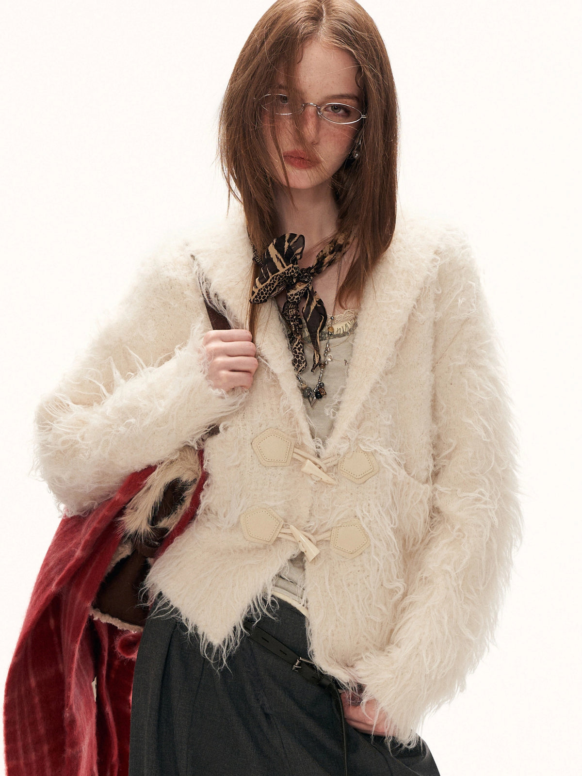 MAMC Shaggy Collared Button Up Fuzzy Cardigan | Canton Collective