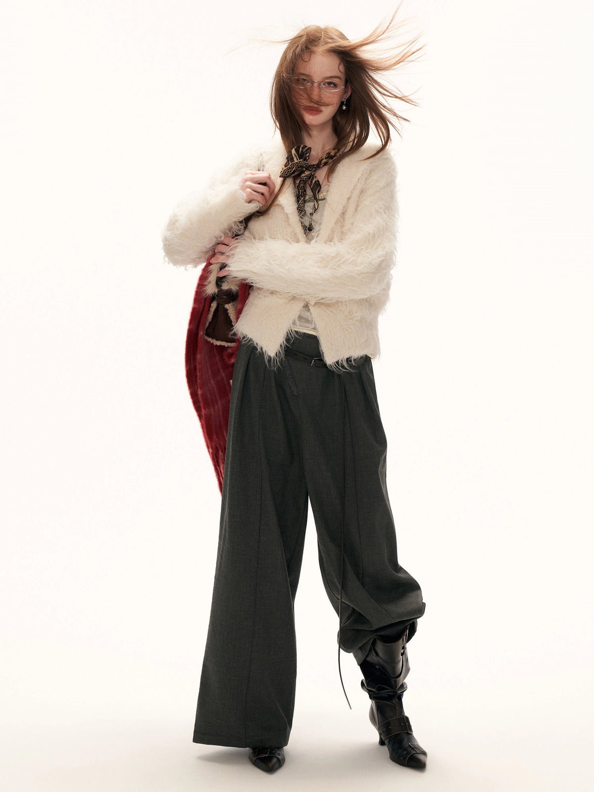 MAMC Shaggy Collared Button Up Fuzzy Cardigan | Canton Collective