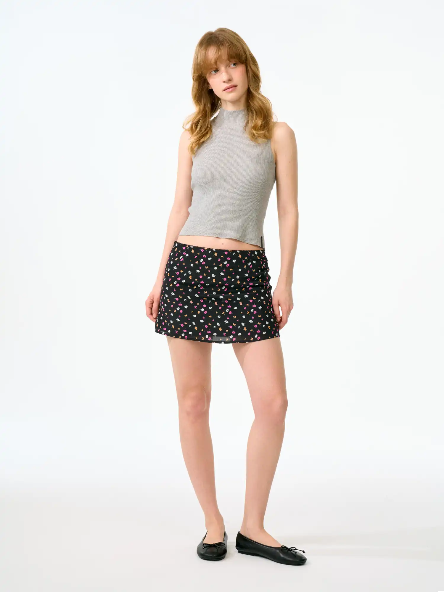 FirstFloor Sheer A-Line Floral Print Bodycon Mesh Mini Skirt | Canton Collective