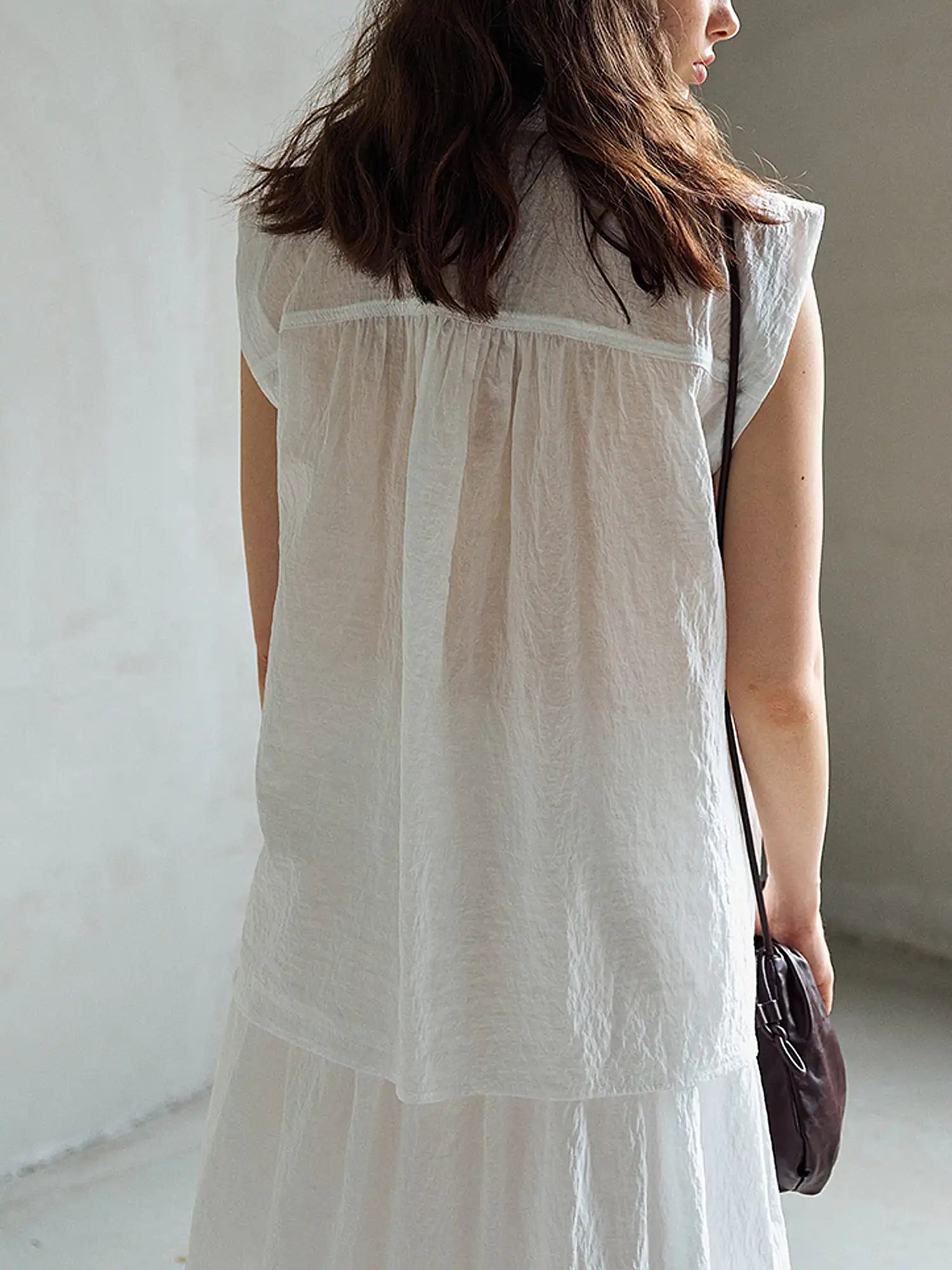 CantonCollective Design Sheer Sleeveless Button Down Shirt | Canton Collective