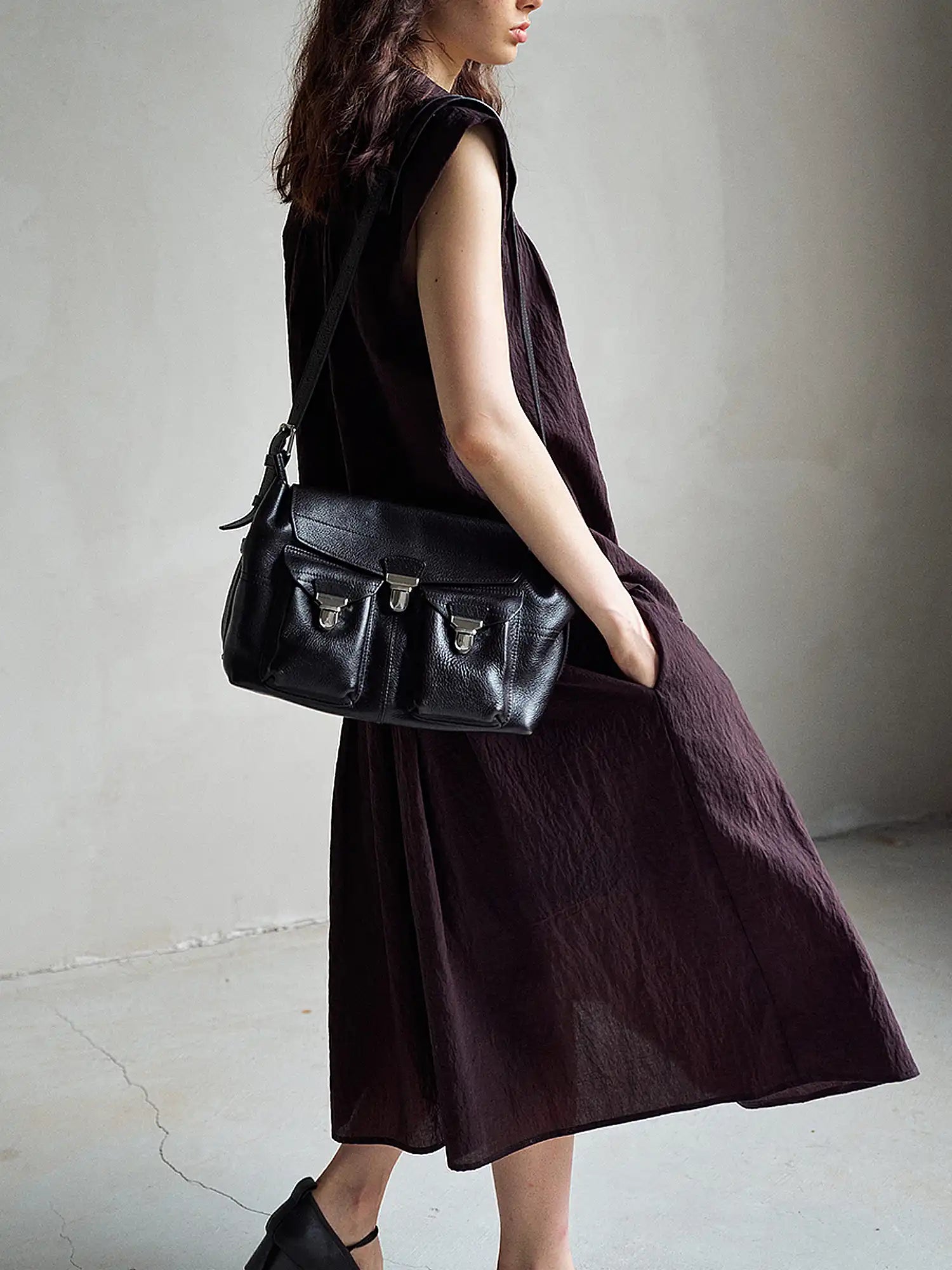 CantonCollective Design Sheer Tencel Gathered Midi Skirt | Canton Collective