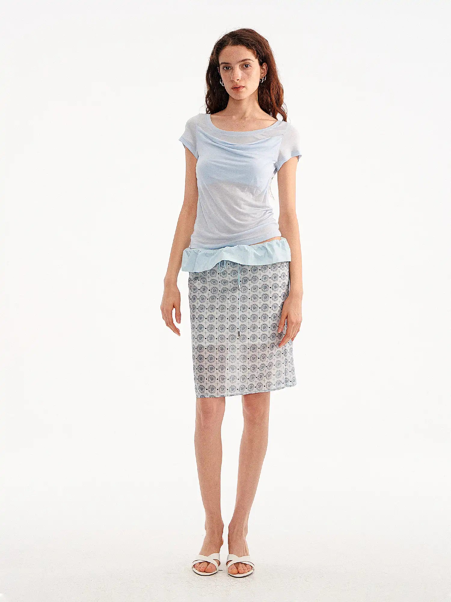 Muse Naps Sheer Layered Cowl Neck Top | Canton Collective