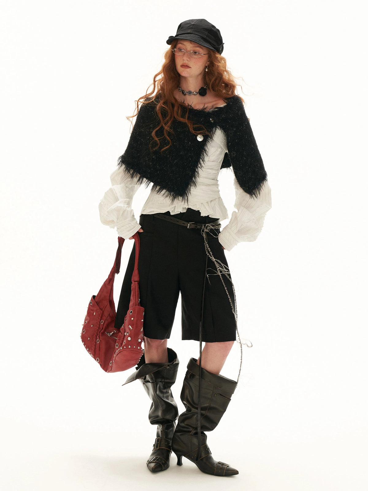 MAMC Shell Button Textured Knit Capelet | Canton Collective