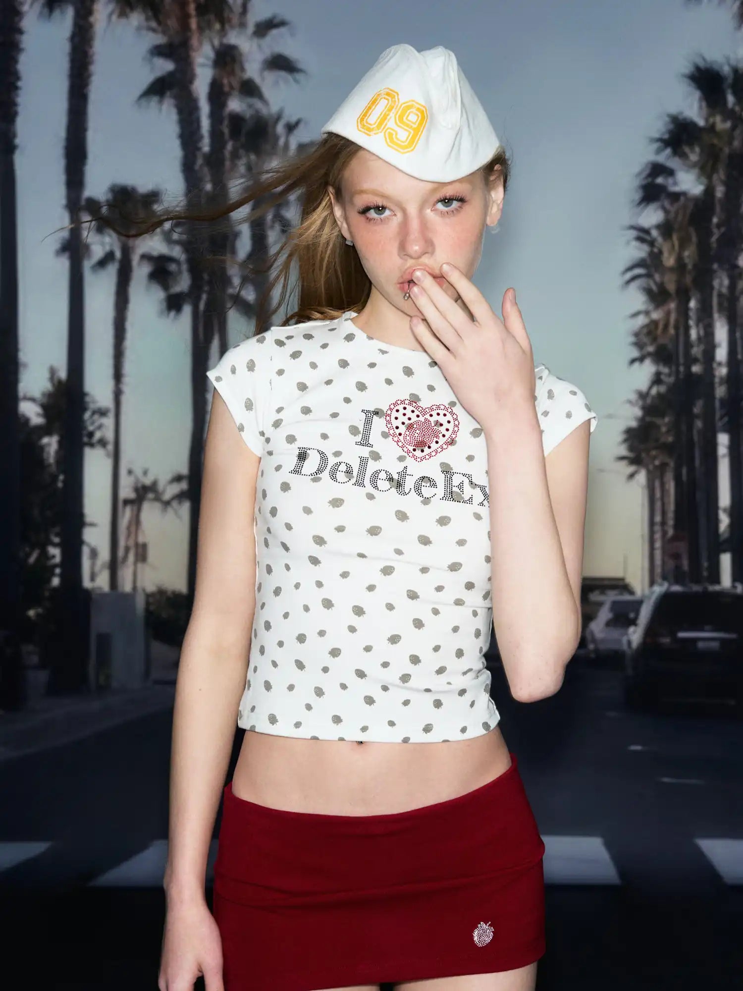 Deleteex Shiny Berry Slim Fit Baby Tee | Canton Collective