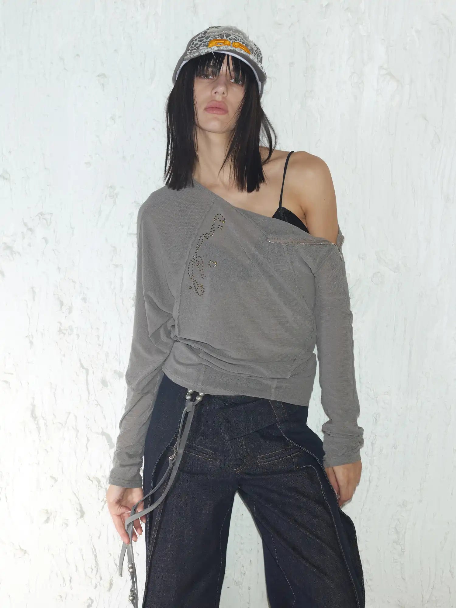 2th Desire Side zipper rhinestone top | Canton Collective